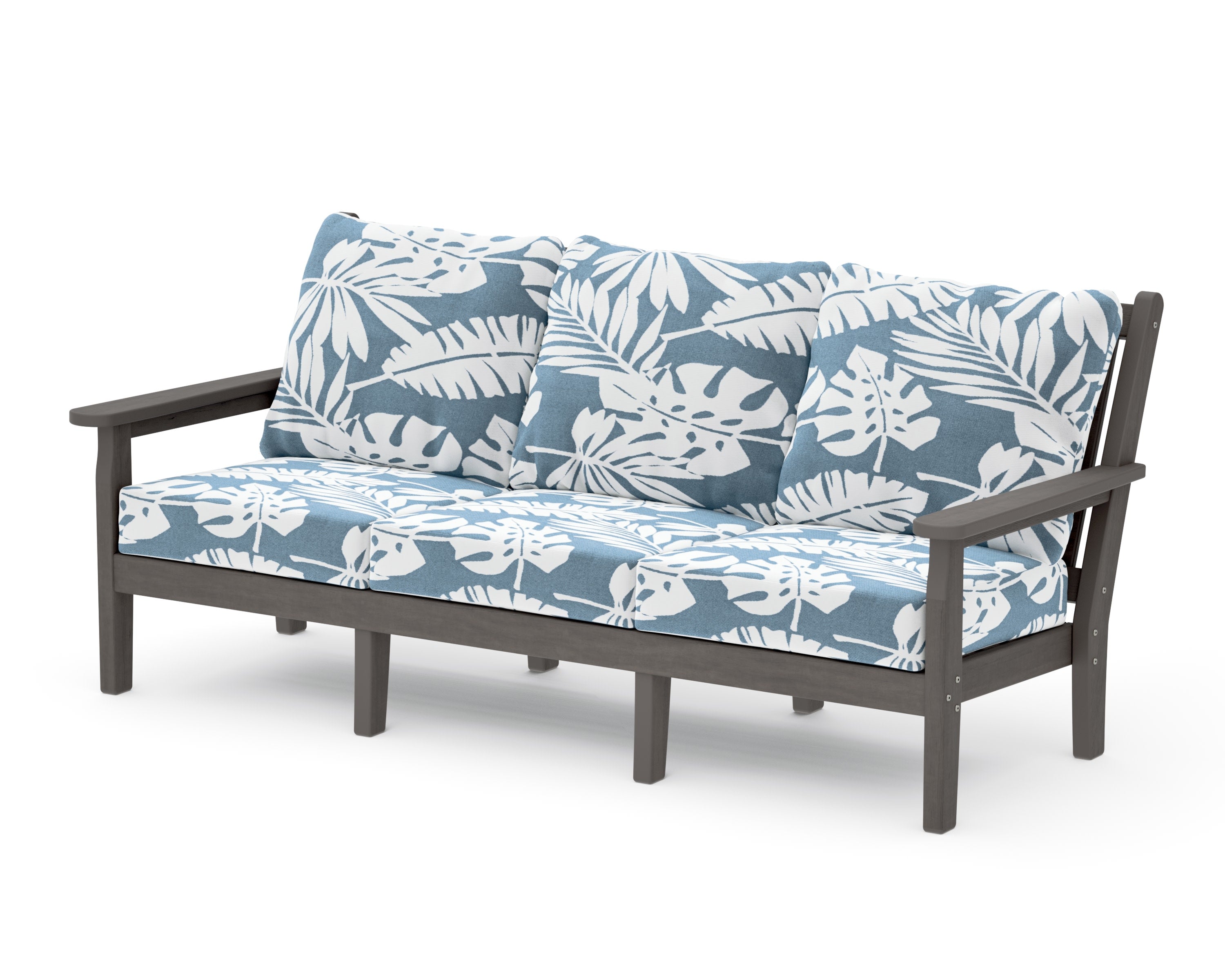 Chippendale Deep Seating Sofa in Driftwood / Leaf Sky Blue