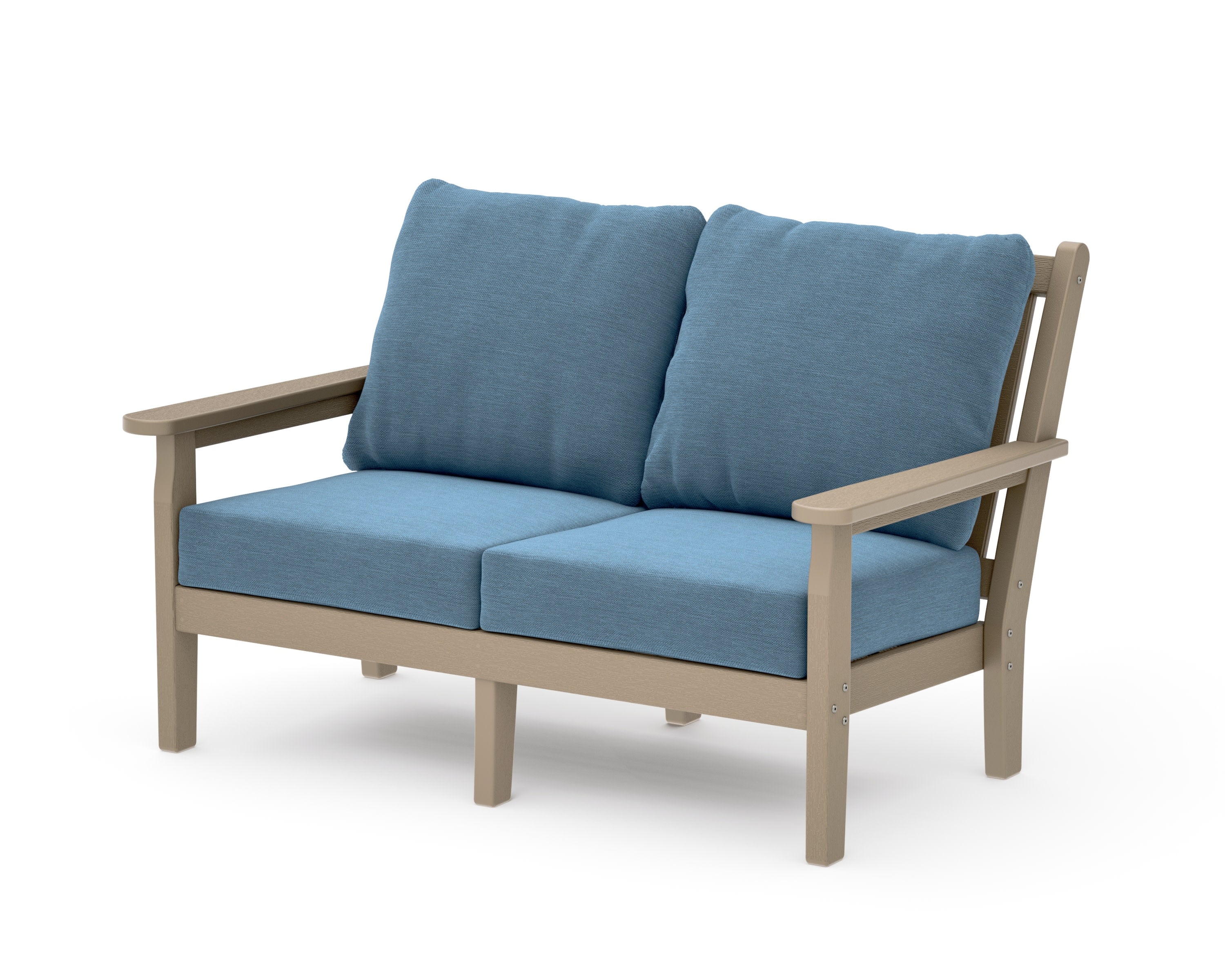 Chippendale Deep Seating Loveseat in Vintage Sahara / Sky Blue