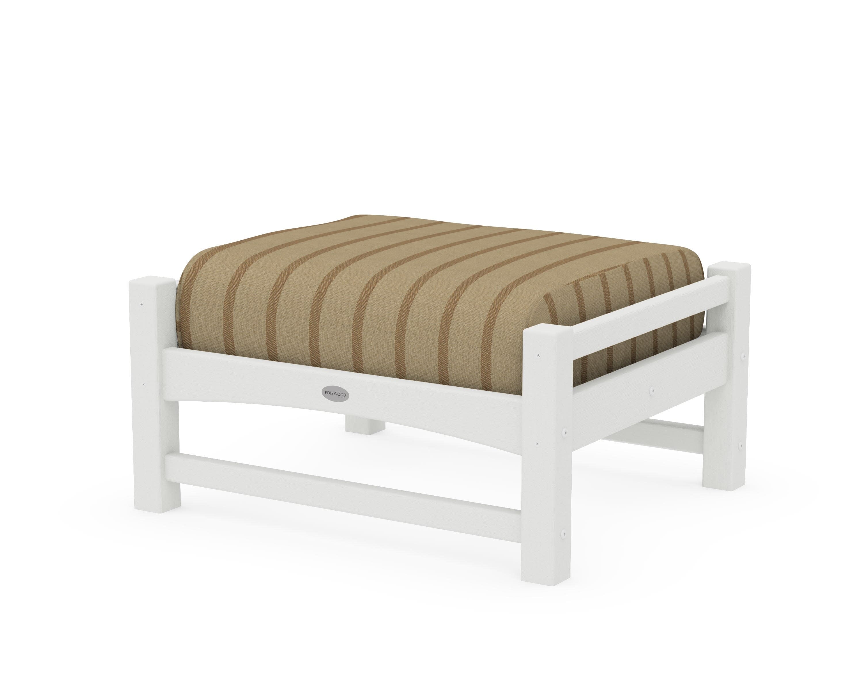 Club Ottoman in Vintage White / Unwind Driftwood