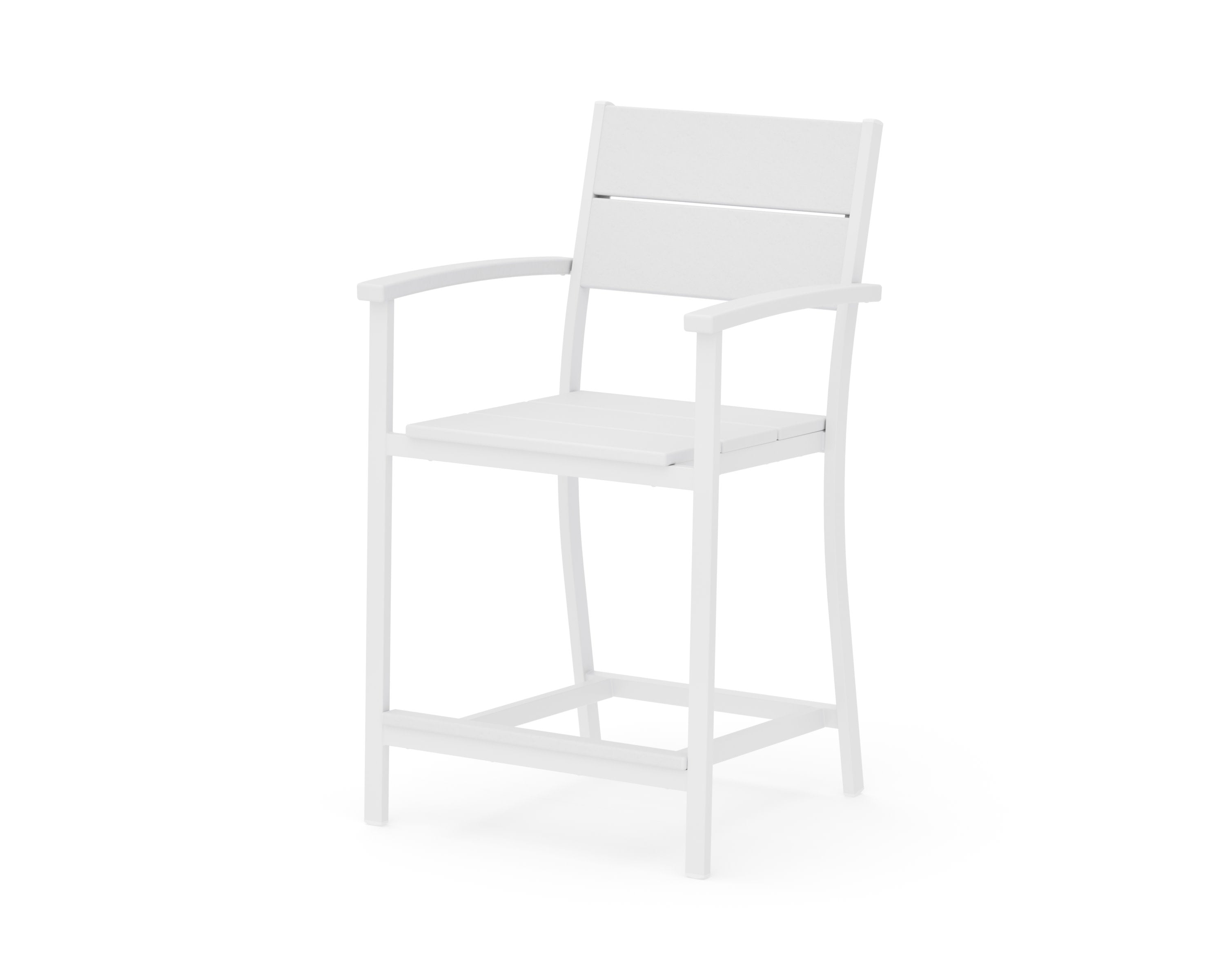 Main Street Counter Arm Chair in White / White
