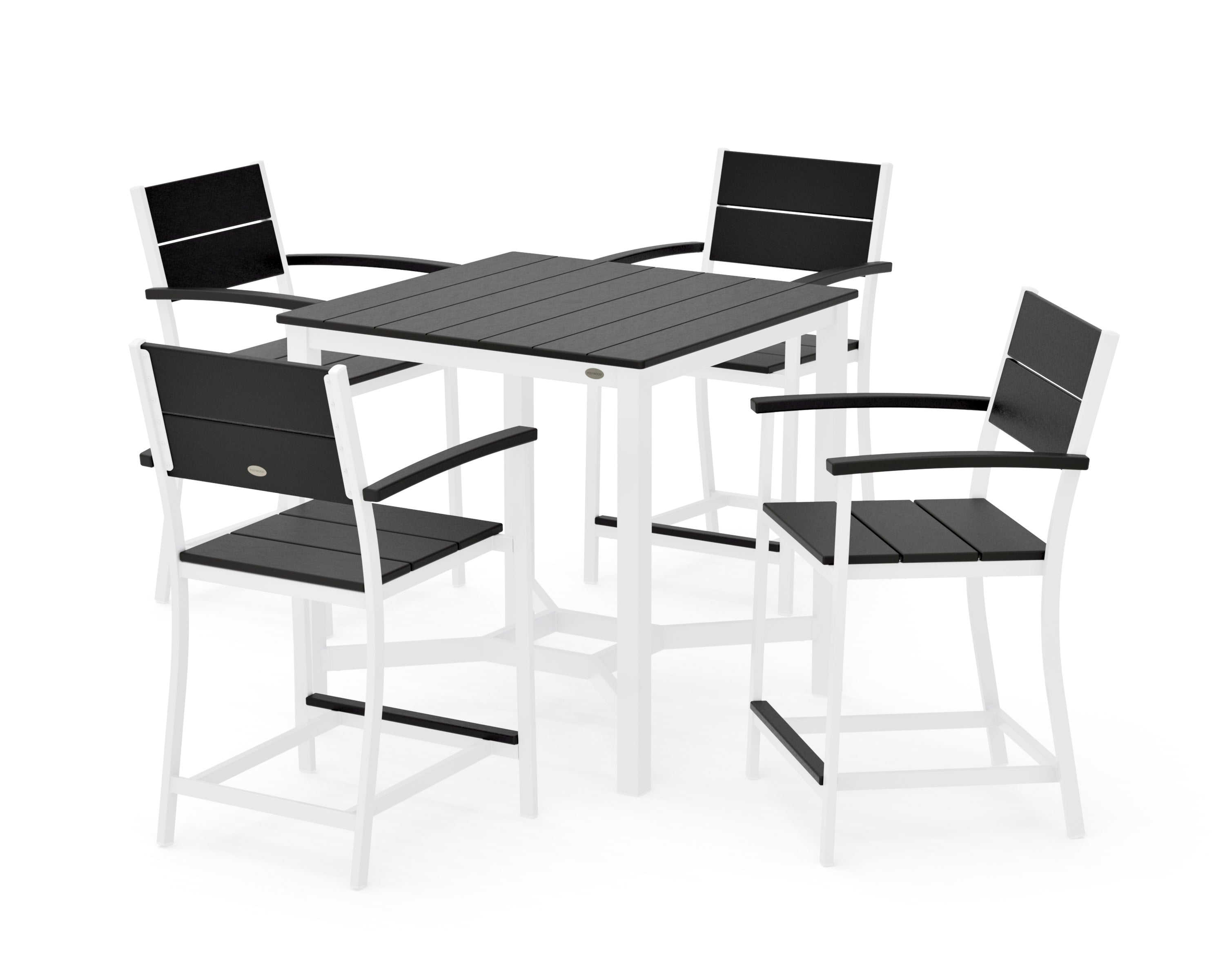 Main Street 5-Piece Counter Set in White / Black