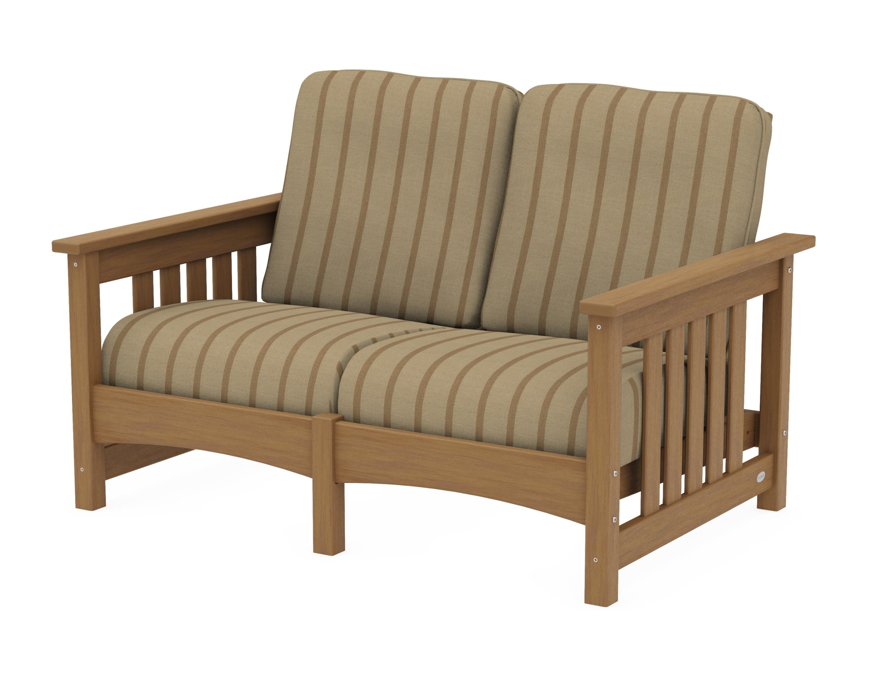 Club Mission Loveseat in Natural / Unwind Driftwood
