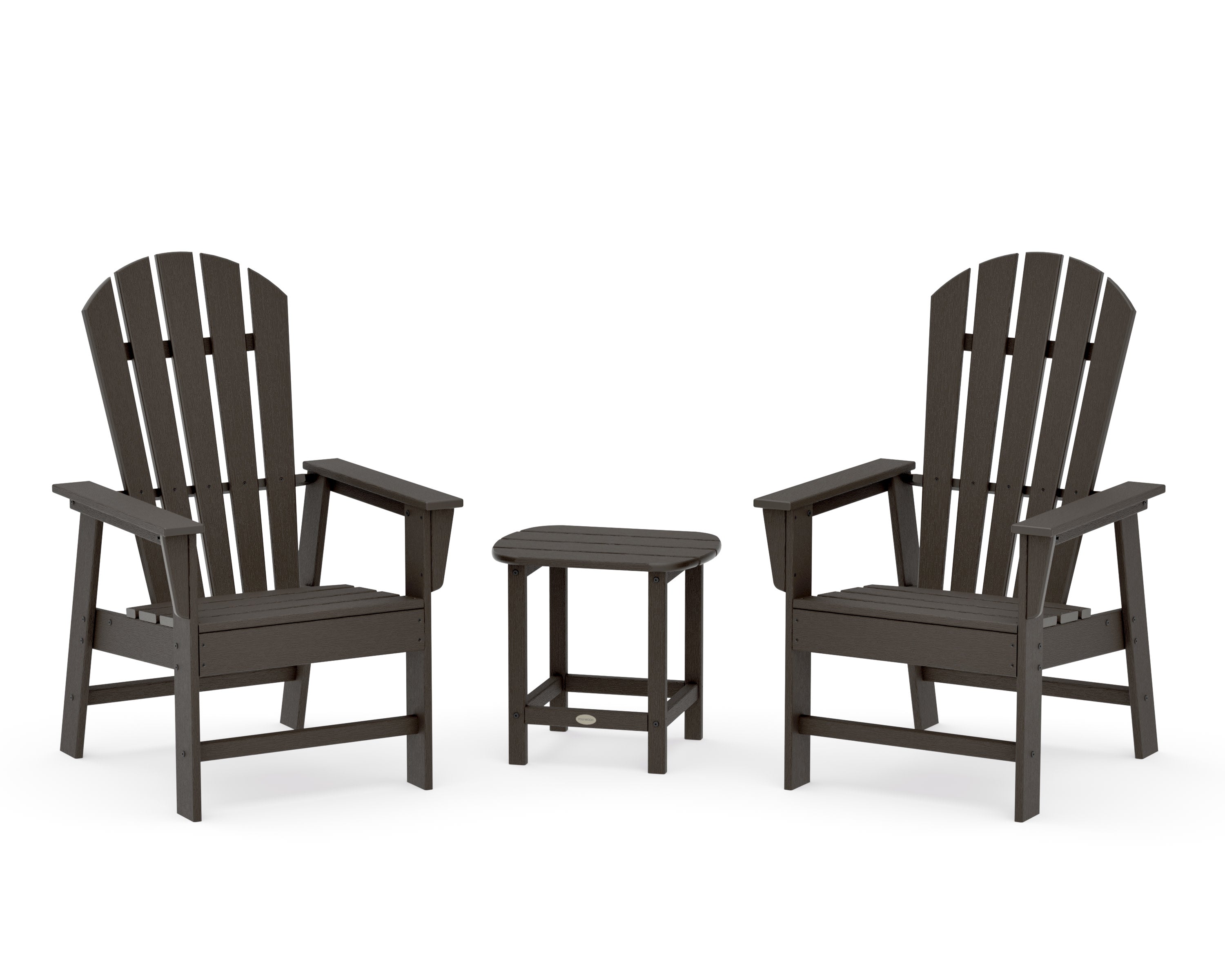 South Beach Casual Chair 3-Piece Set with 18" South Beach Side Table in Vintage Coffee