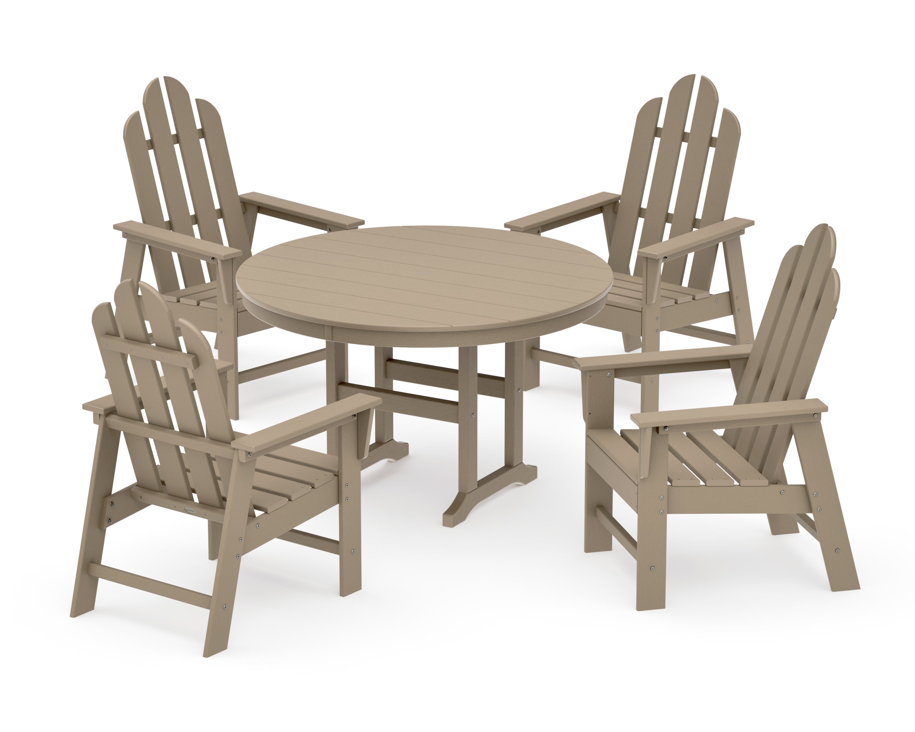 Long Island 5-Piece Round Farmhouse Dining Set in Vintage Sahara