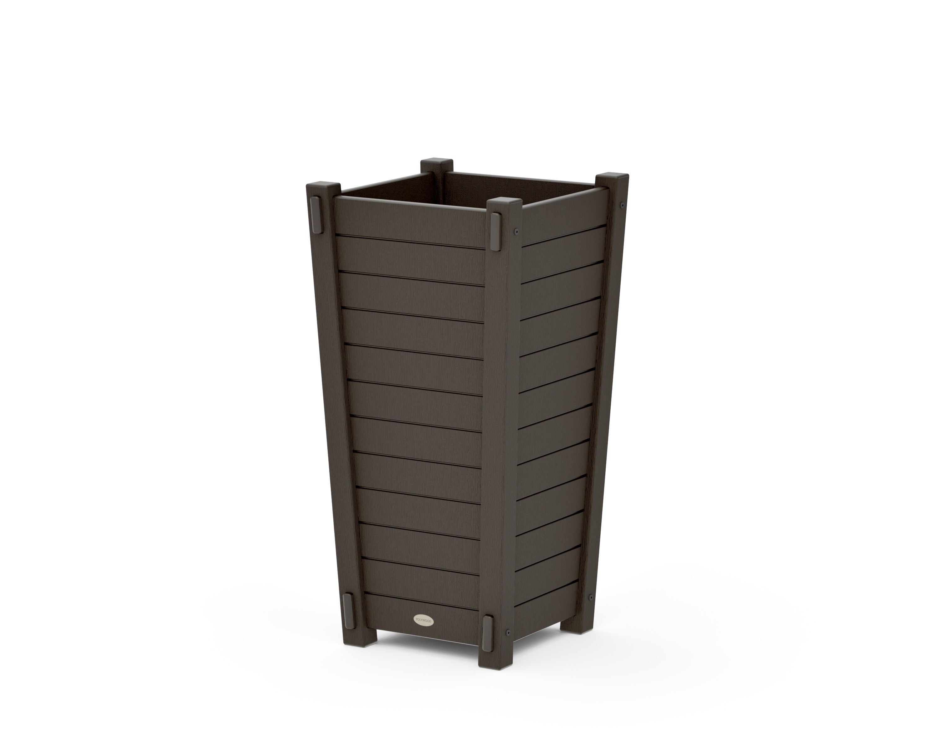 Nautical Tapered Square Planter Box in Vintage Coffee
