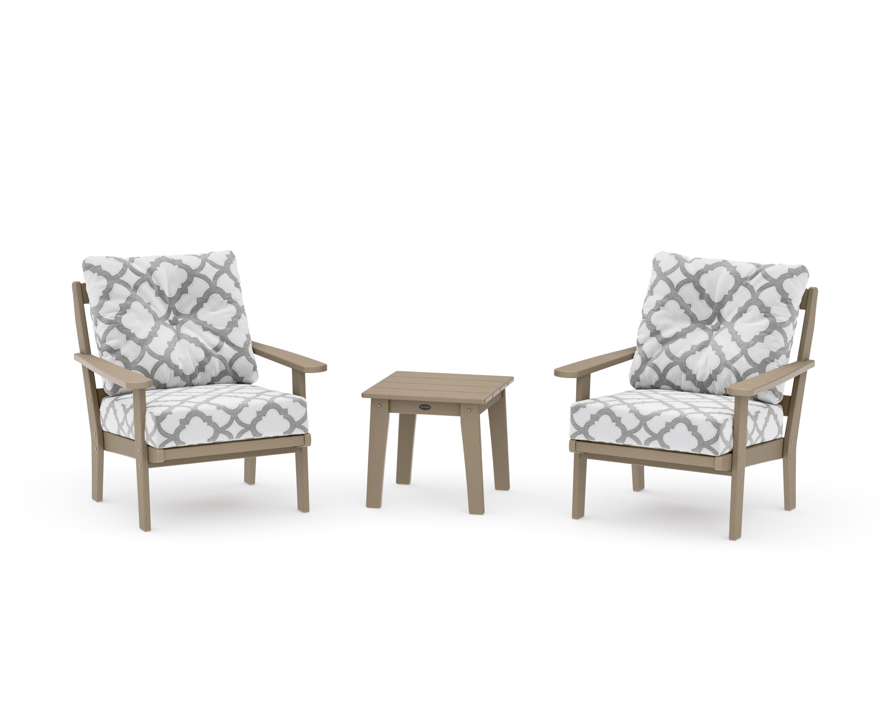 Mission 3-Piece Deep Seating Set in Vintage Sahara / Trellis Grey Mist