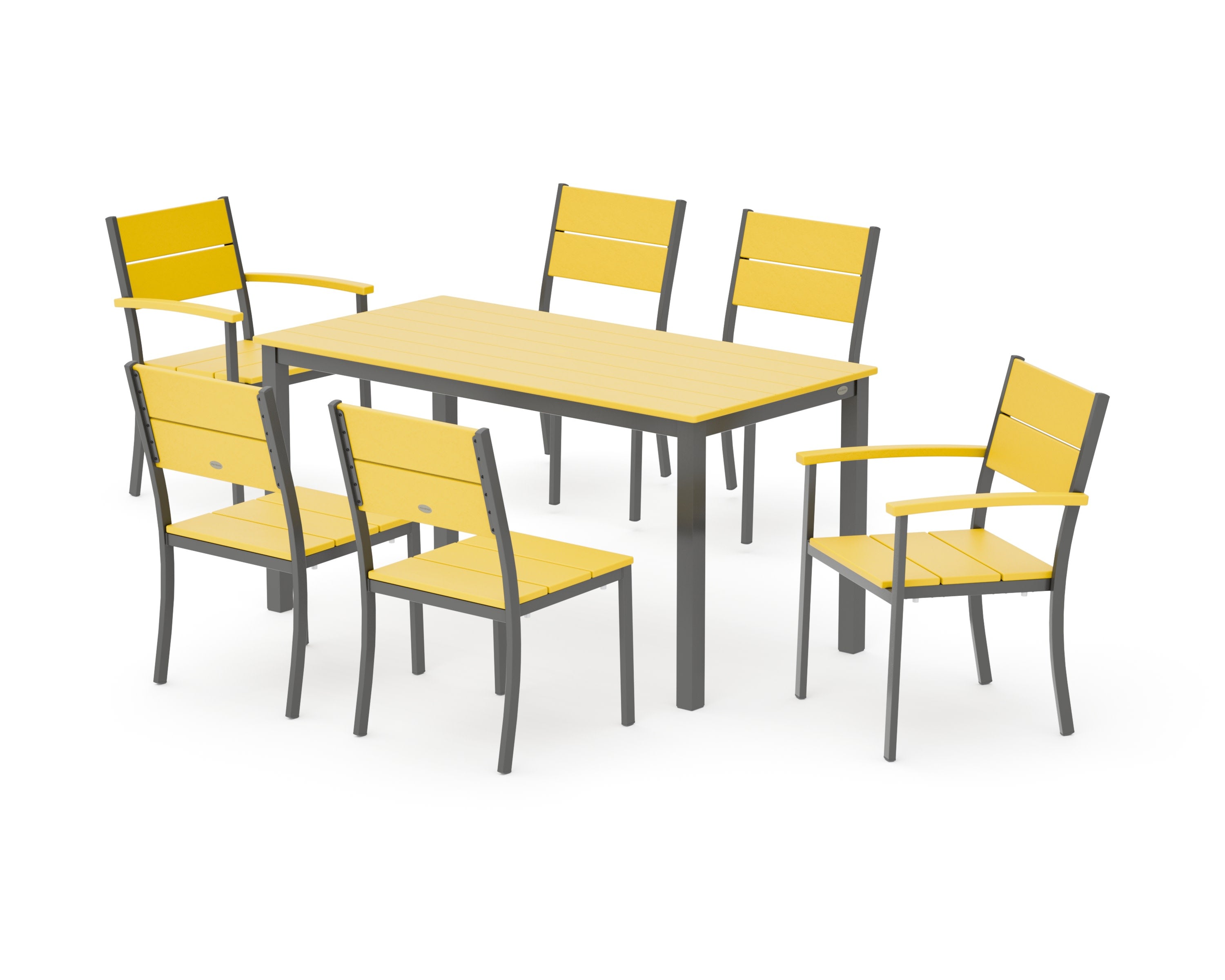 Main Street 7-Piece Dining Set in Charcoal / Lemon