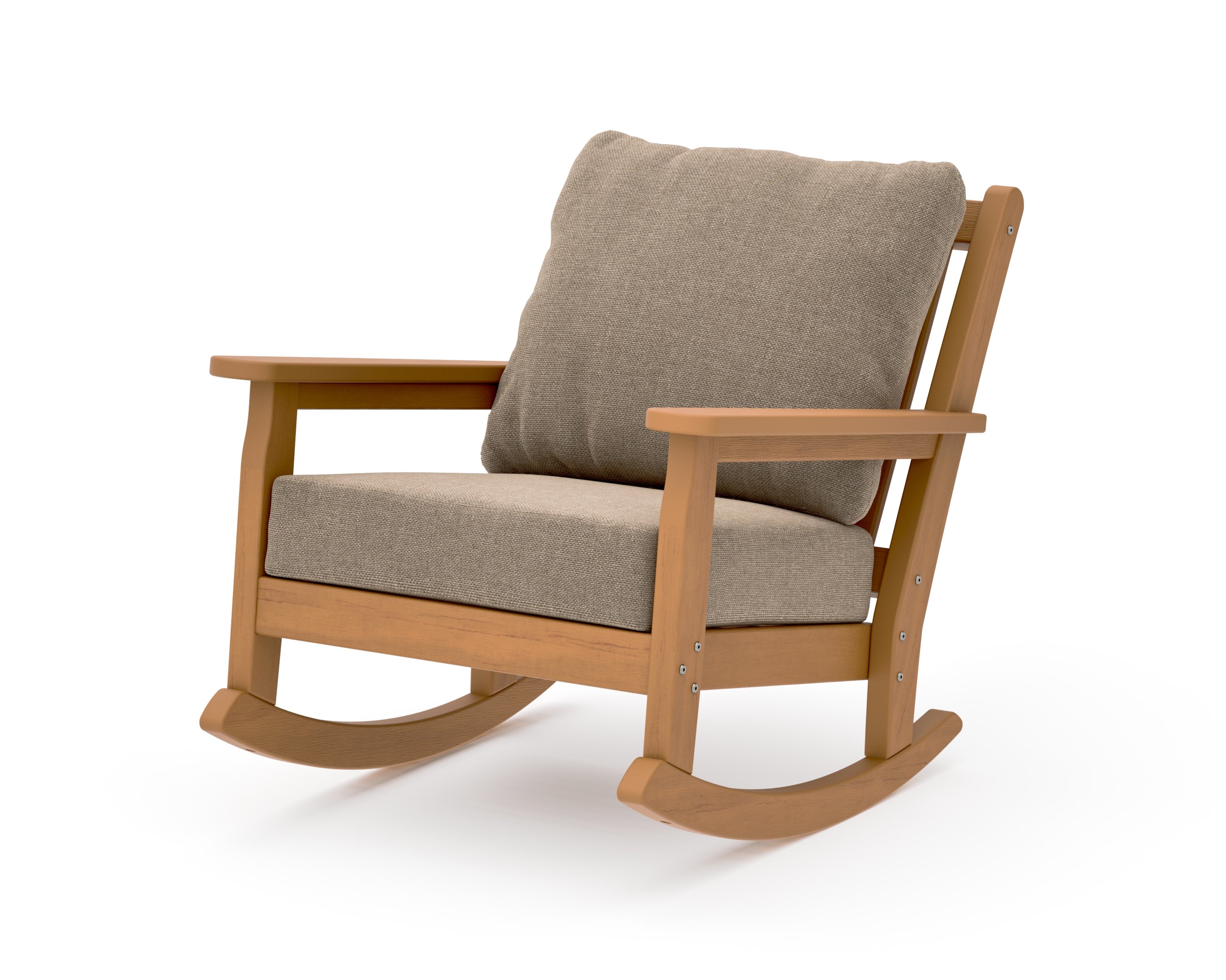 Chippendale Deep Seating Rocking Chair in Natural / Spiced Burlap