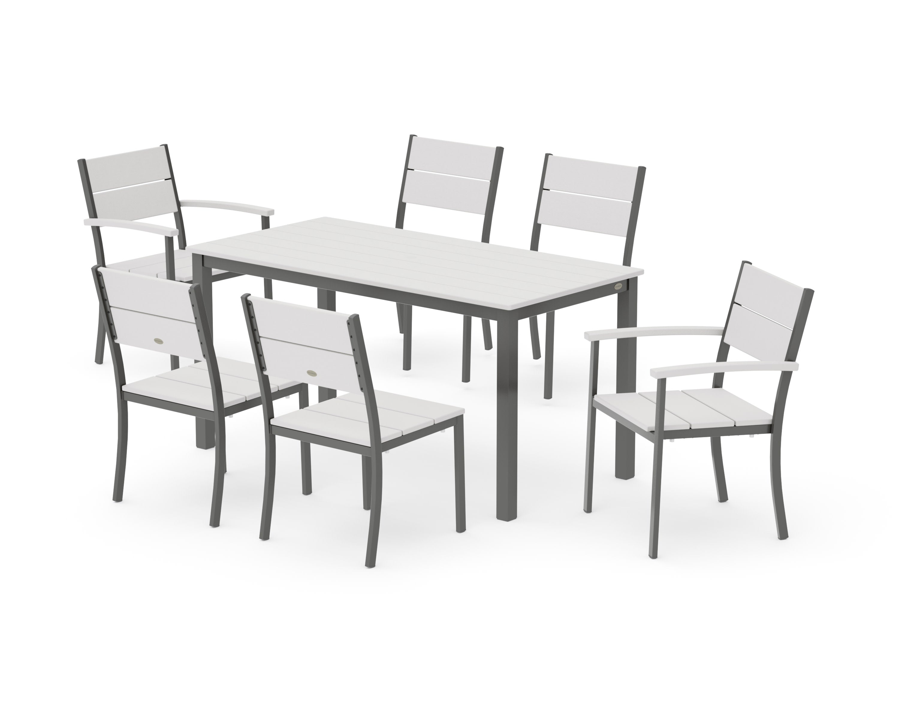 Main Street 7-Piece Dining Set in Charcoal / Vintage White