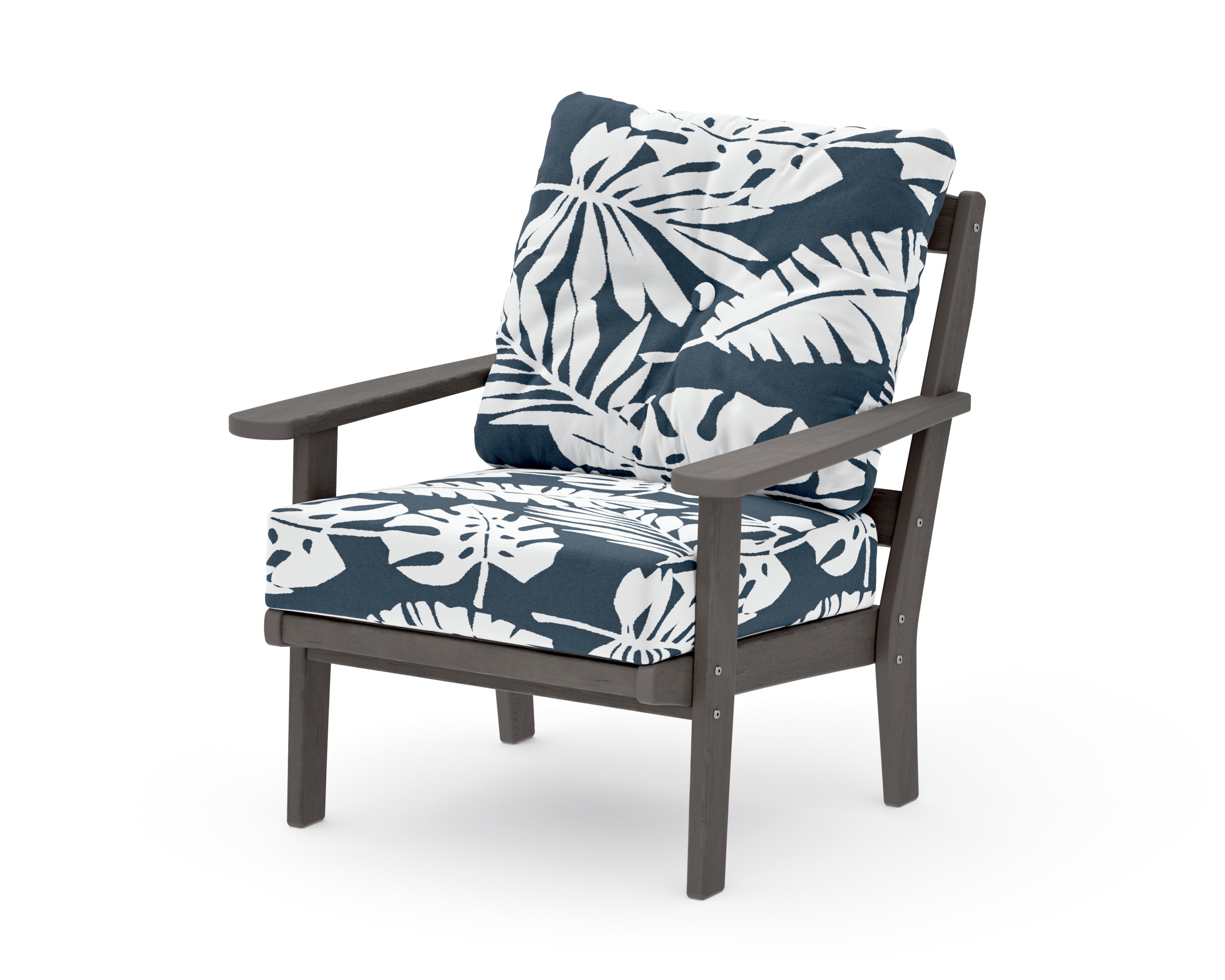 Mission Deep Seating Chair in Driftwood / Leaf Marine Indigo
