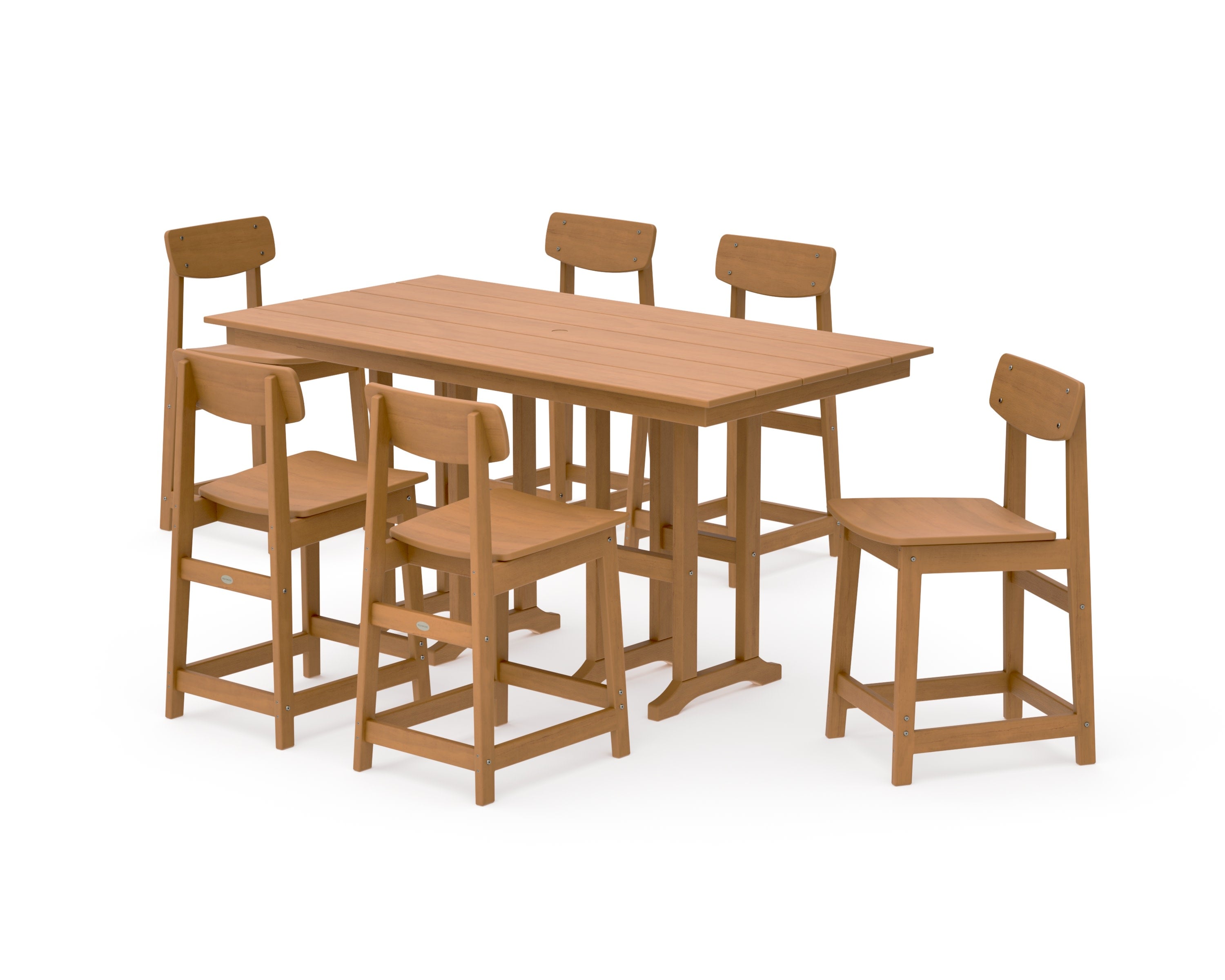 Modern Studio Urban Counter Chair 7-Piece Set in Natural