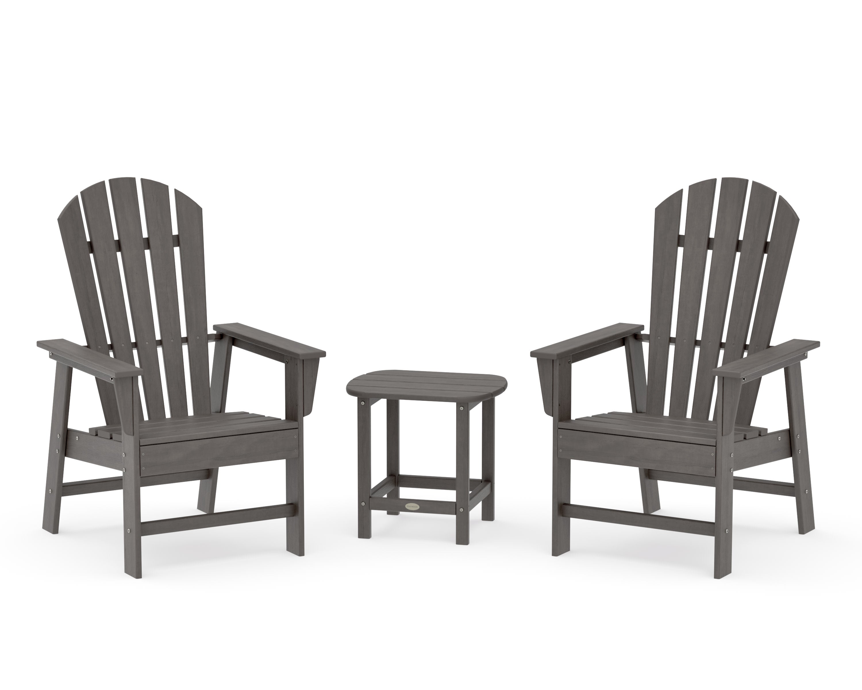 South Beach Casual Chair 3-Piece Set with 18" South Beach Side Table in Driftwood