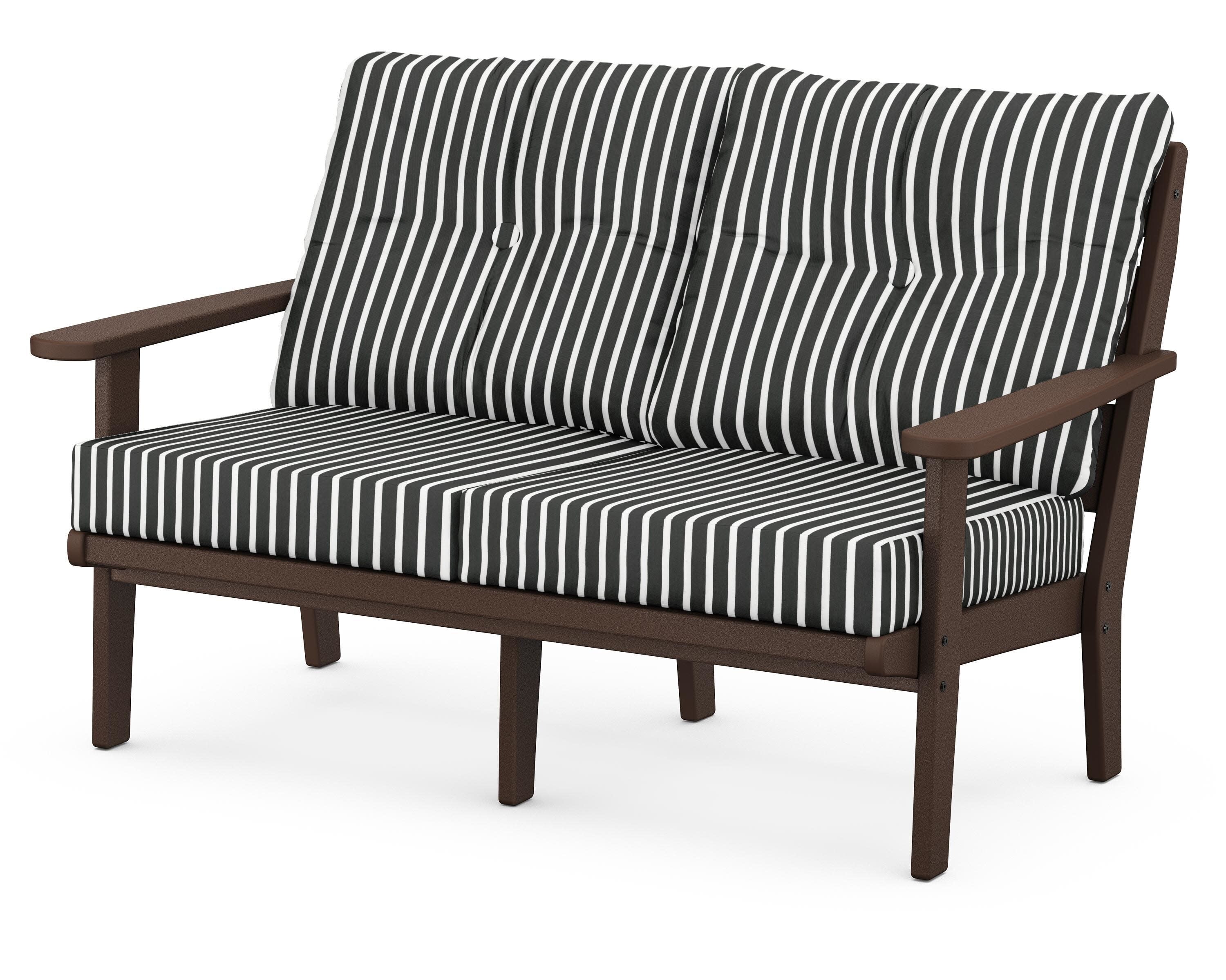 Lakeside Deep Seating Loveseat in Mahogany / Shore Classic