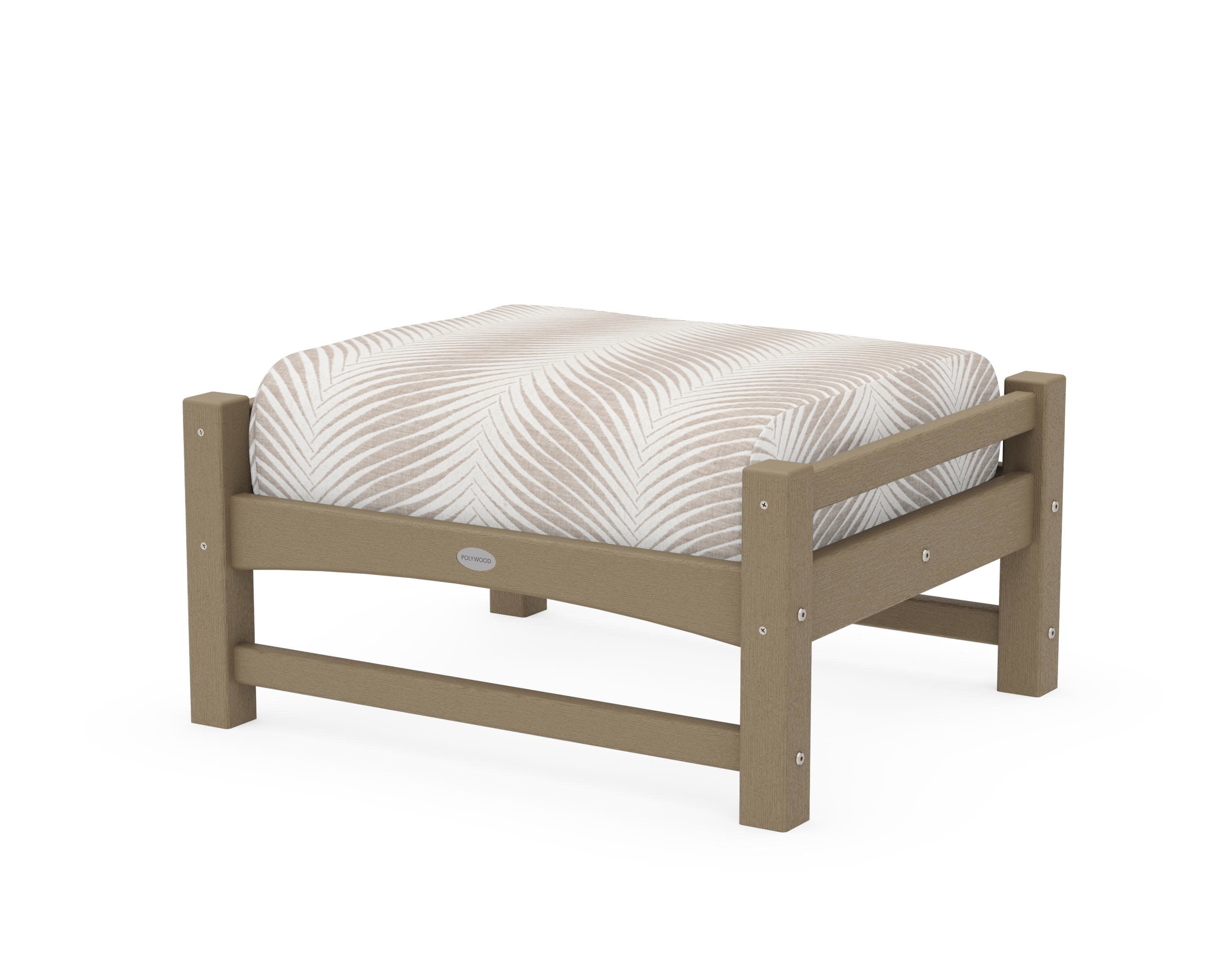 Club Ottoman in Vintage Sahara / Clock Out Cloud