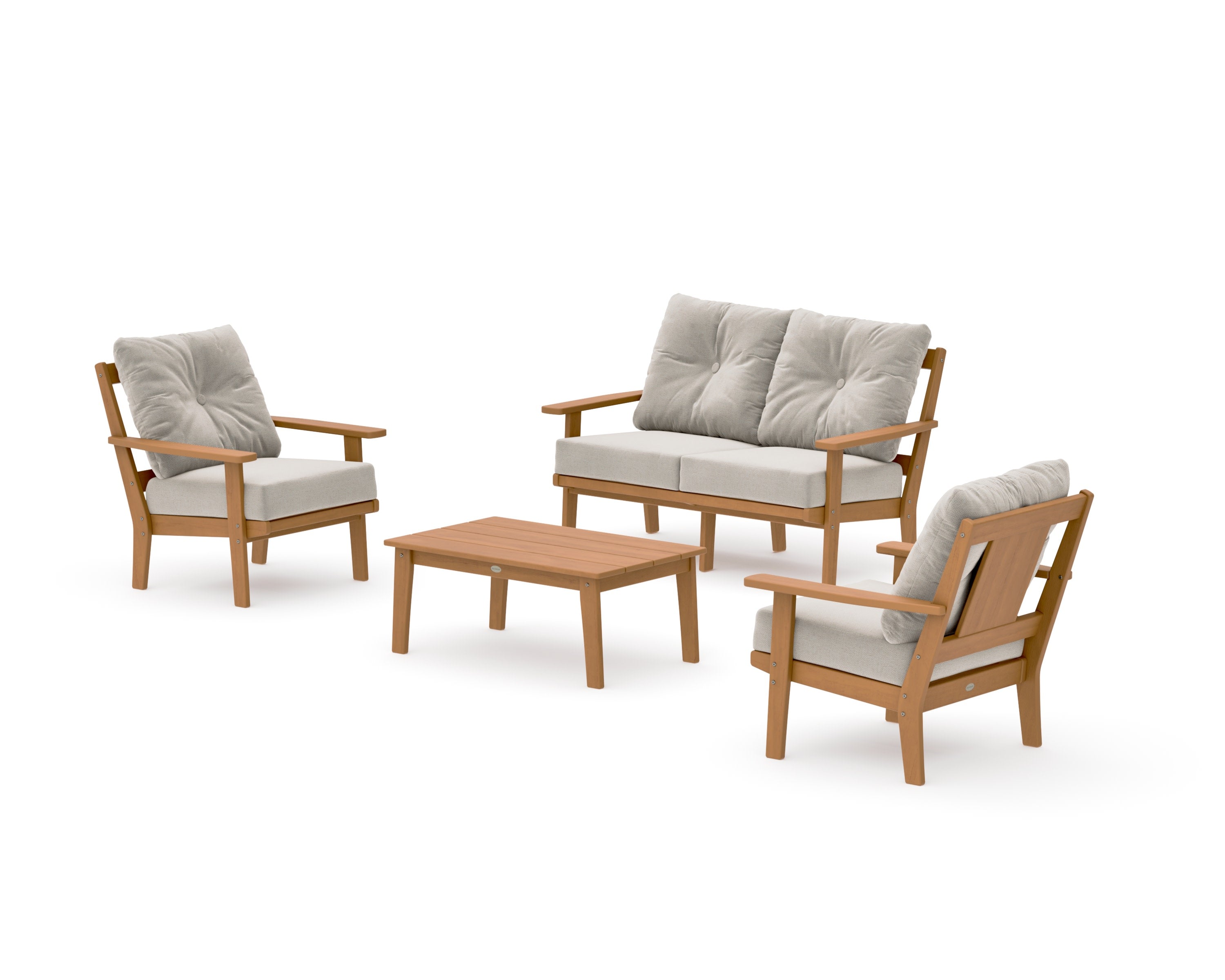 Prairie 4-Piece Deep Seating Set with Loveseat in Natural / Dune Burlap