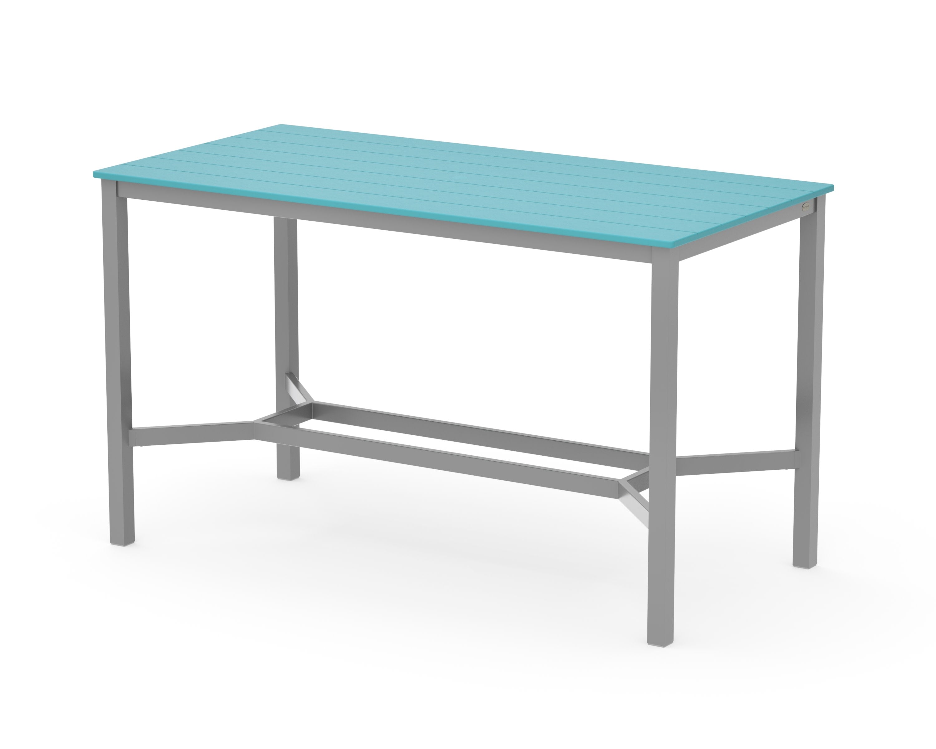 Main Street 36 x 72 Bar Table in Silver / Aruba