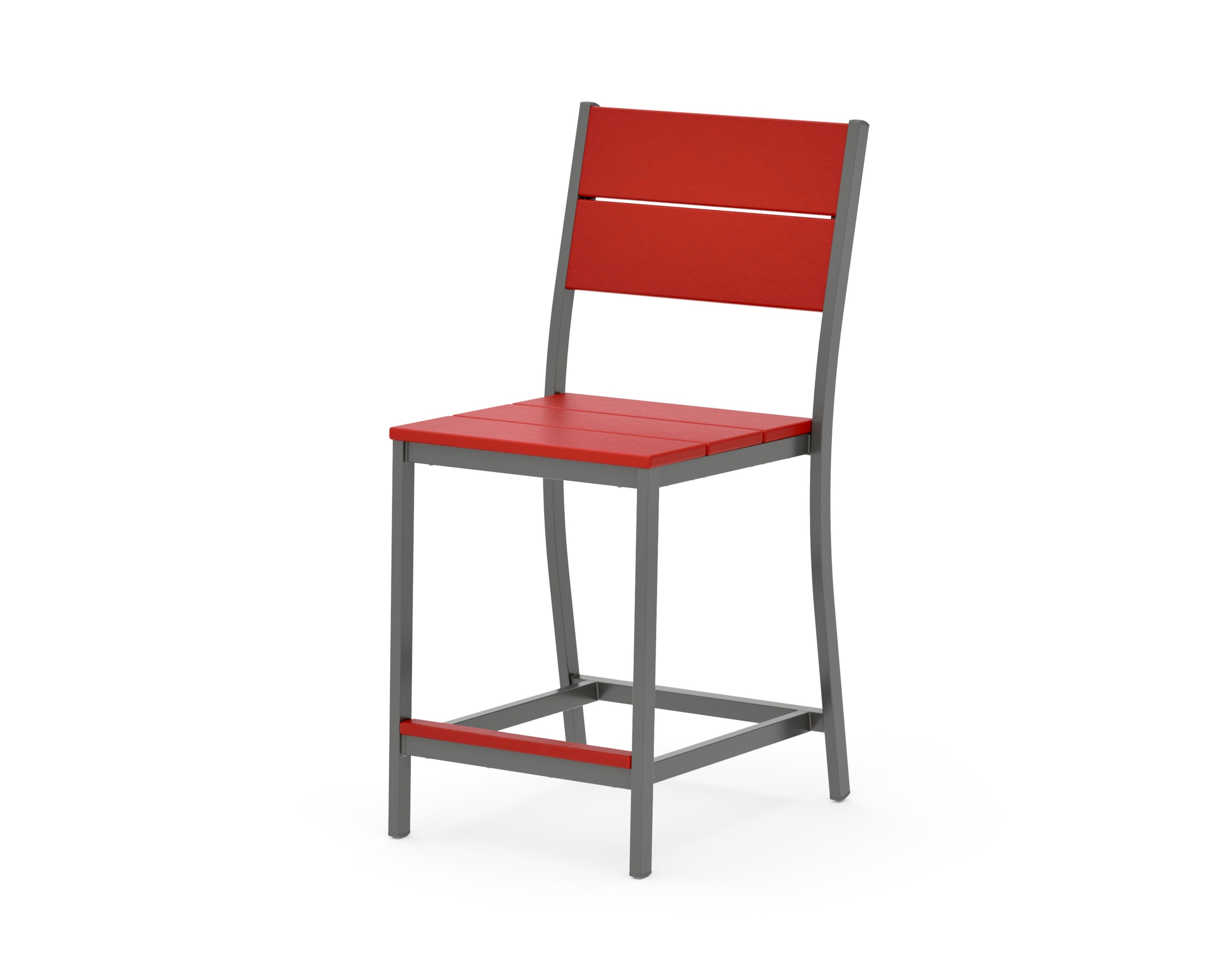 Main Street Counter Side Chair in Charcoal / Sunset Red