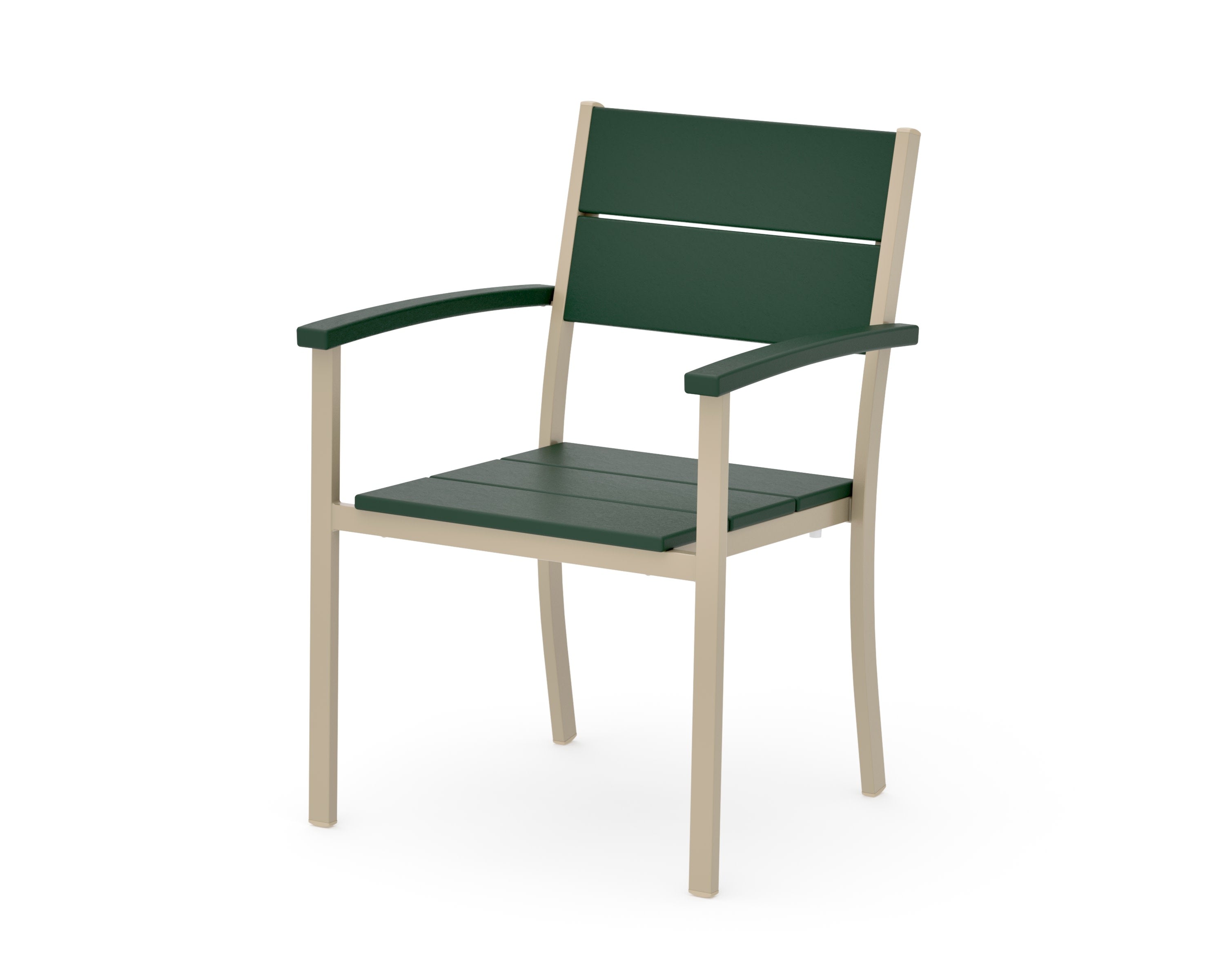 Main Street Stacking Dining Arm Chair in Sand / Green