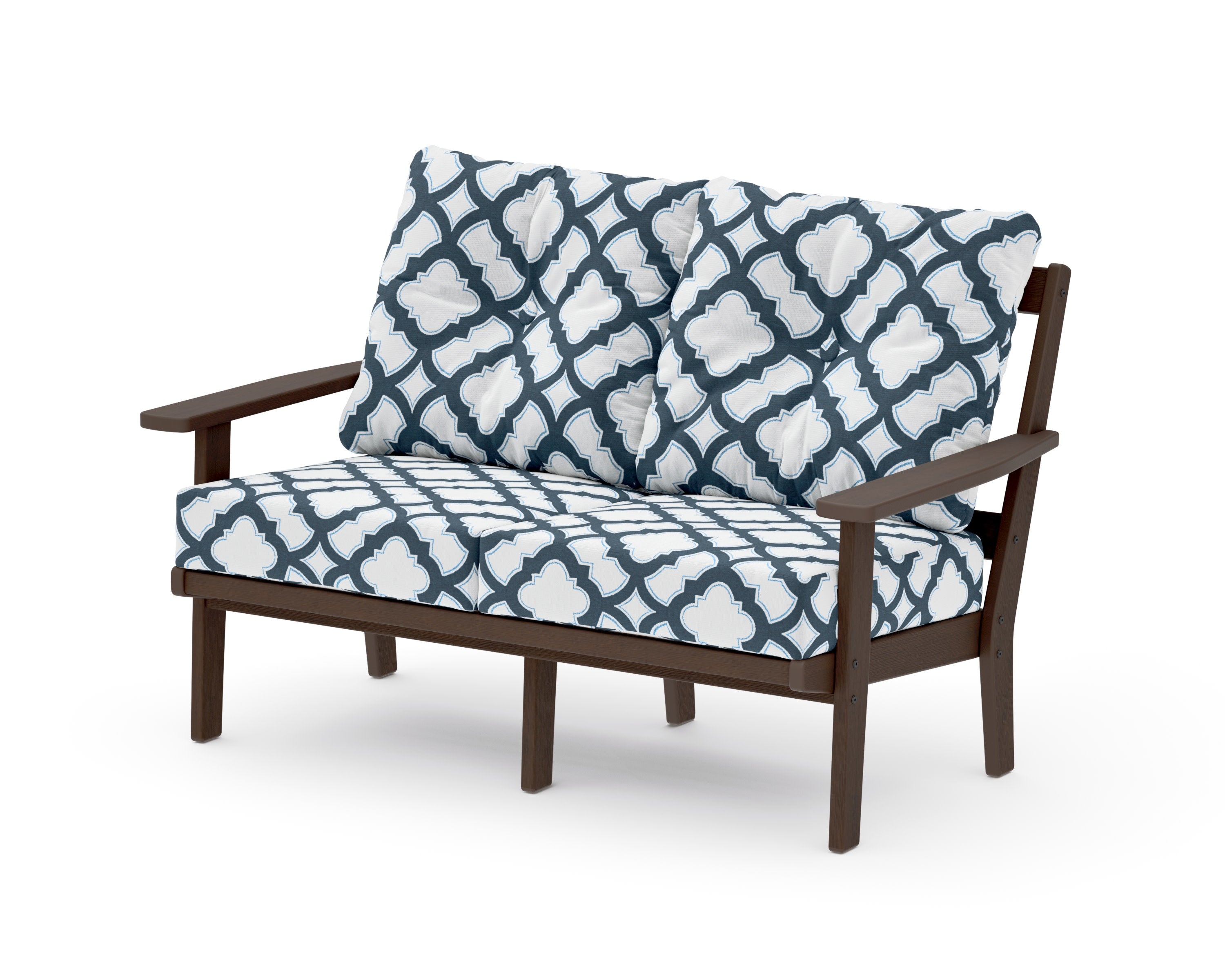 Prairie Deep SeatingLoveseat in Kona / Trellis Marine Indigo