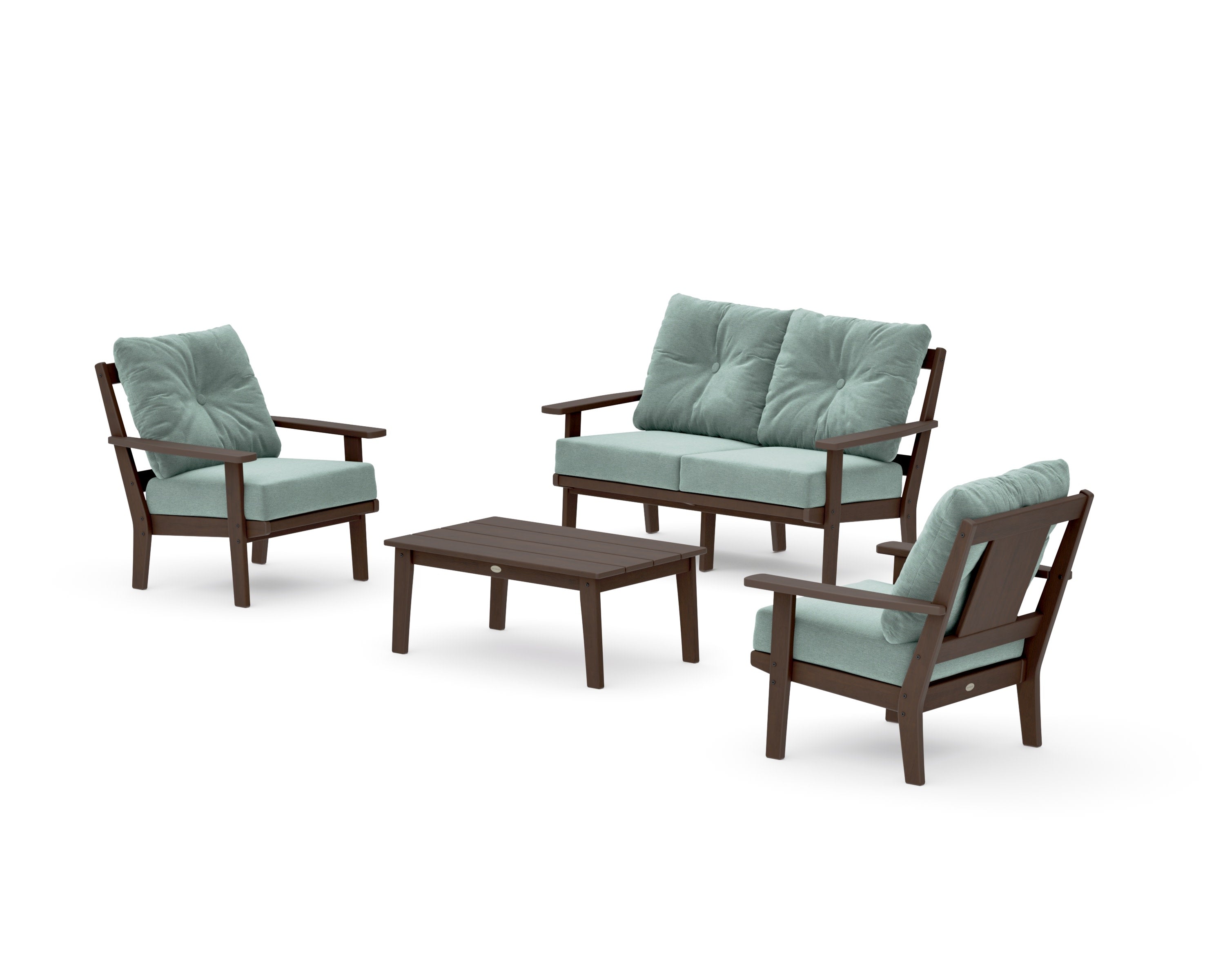 Prairie 4-Piece Deep Seating Set with Loveseat in Kona / Glacier Spa