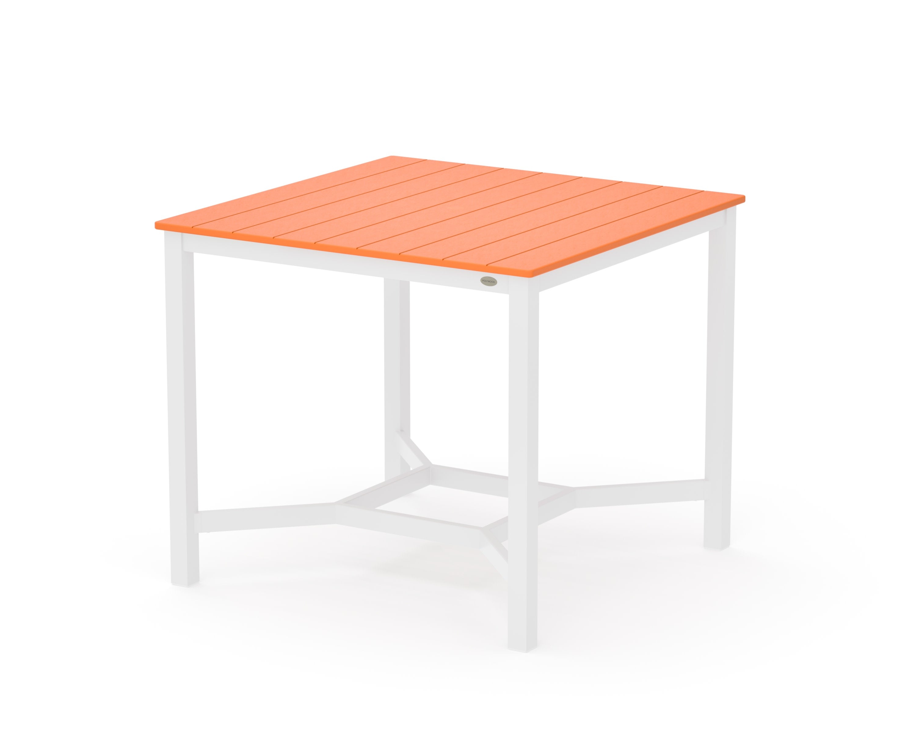 Main Street 42 x 42 Counter Table in White / Tangerine