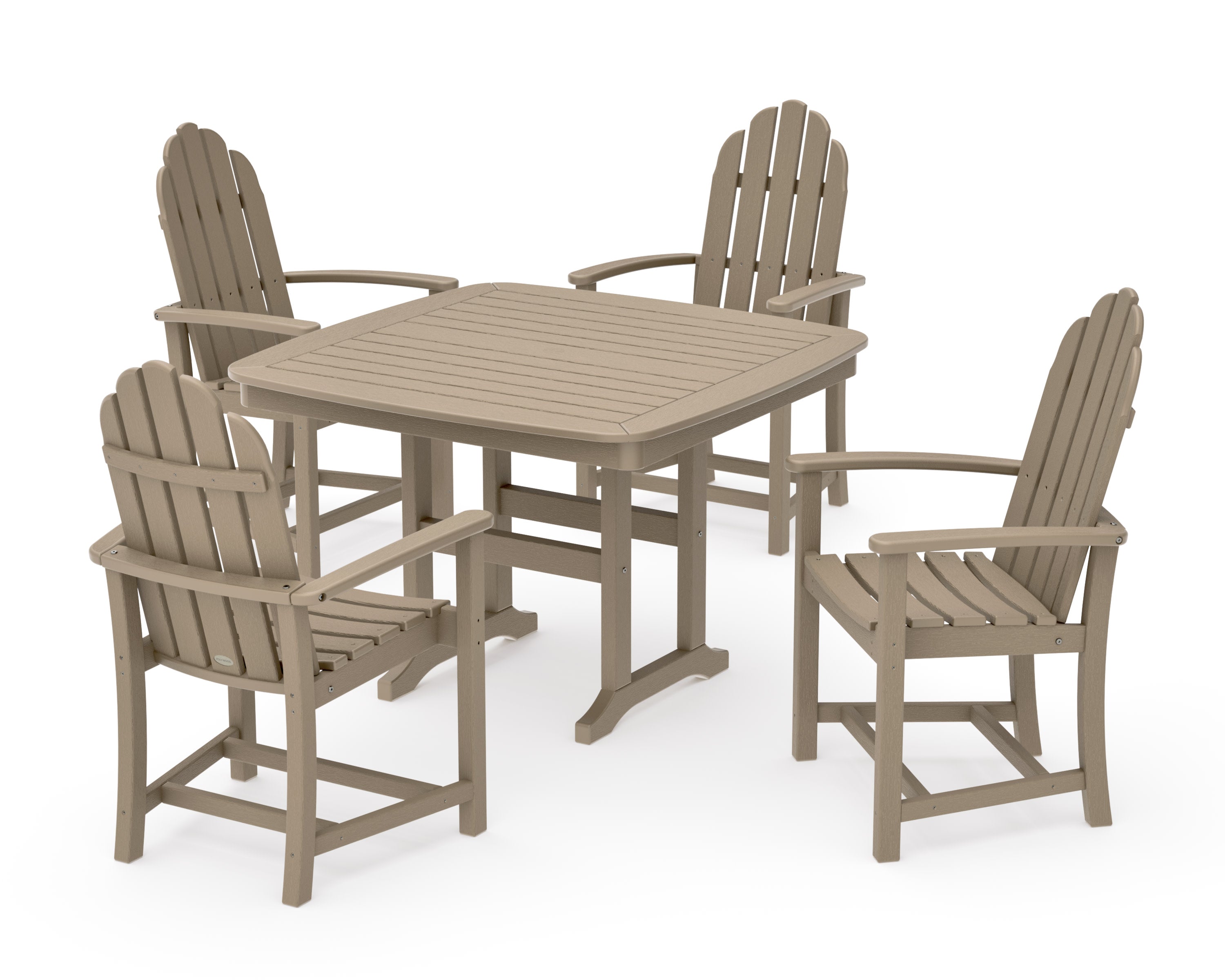 Classic Adirondack 5-Piece Dining Set with Trestle Legs in Vintage Sahara