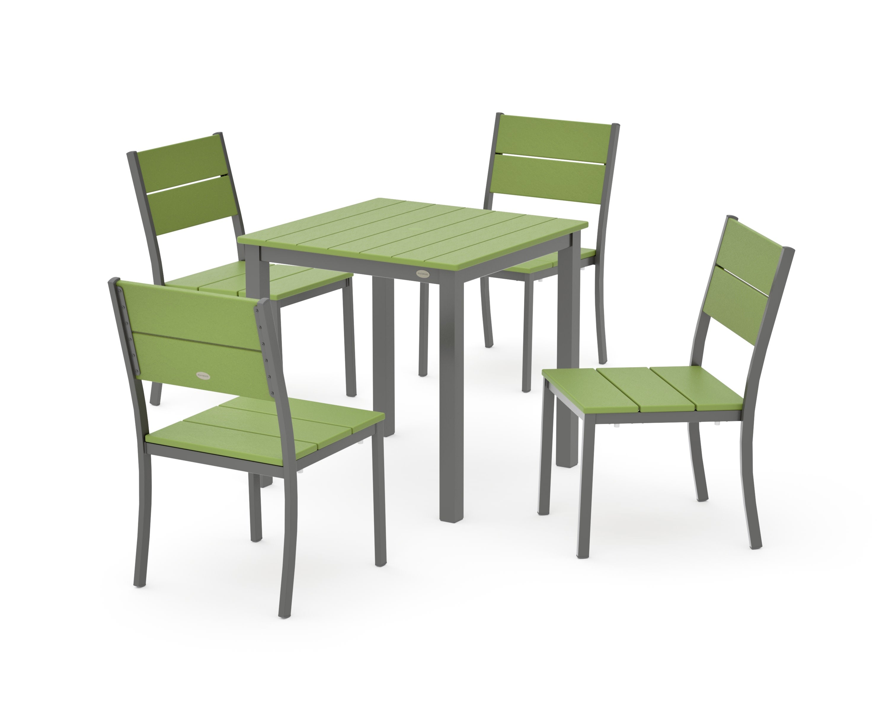 Main Street 5-Piece Square Dining Set- Small in Charcoal / Lime