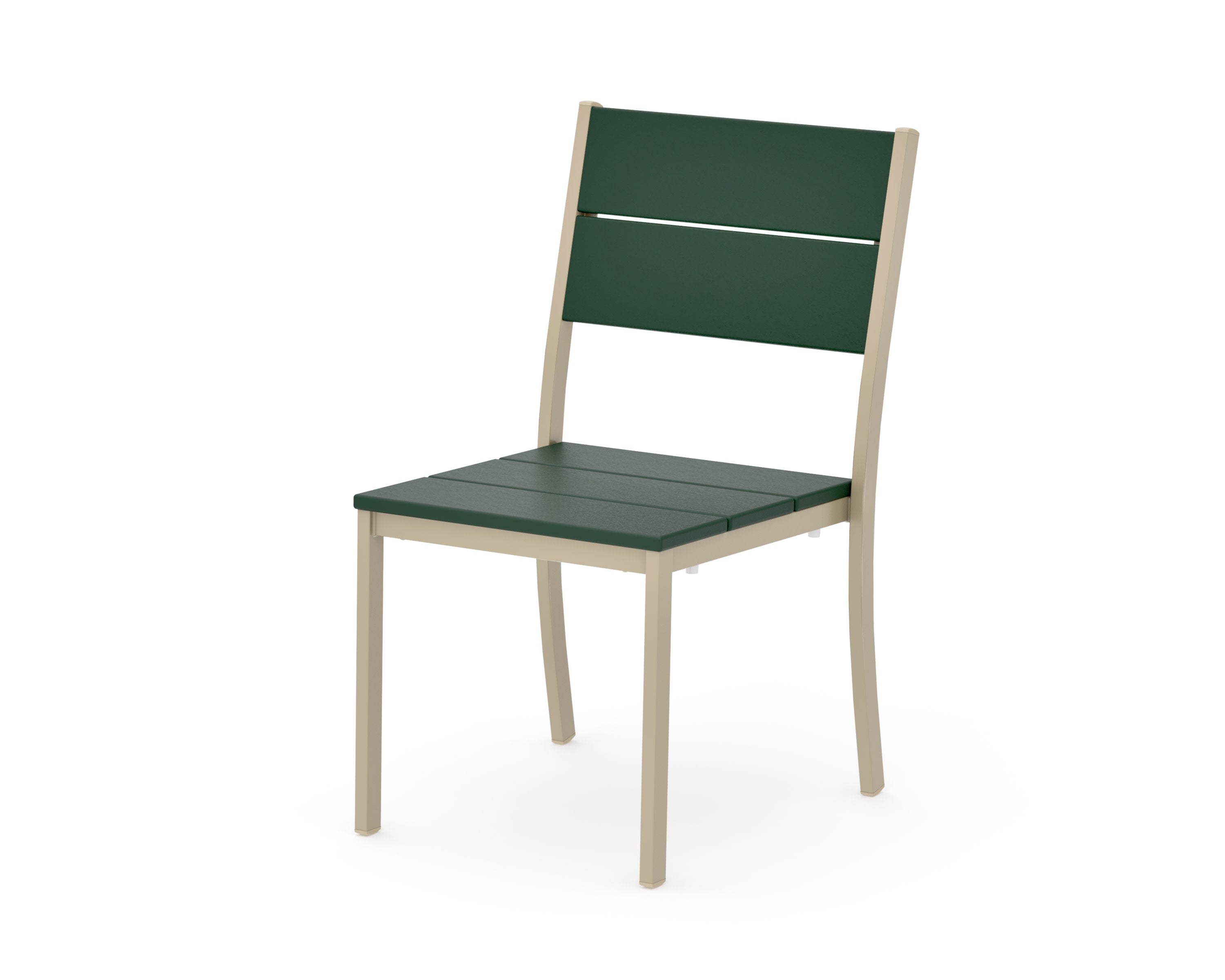 Main Street Stacking Dining Side Chair in Sand / Green