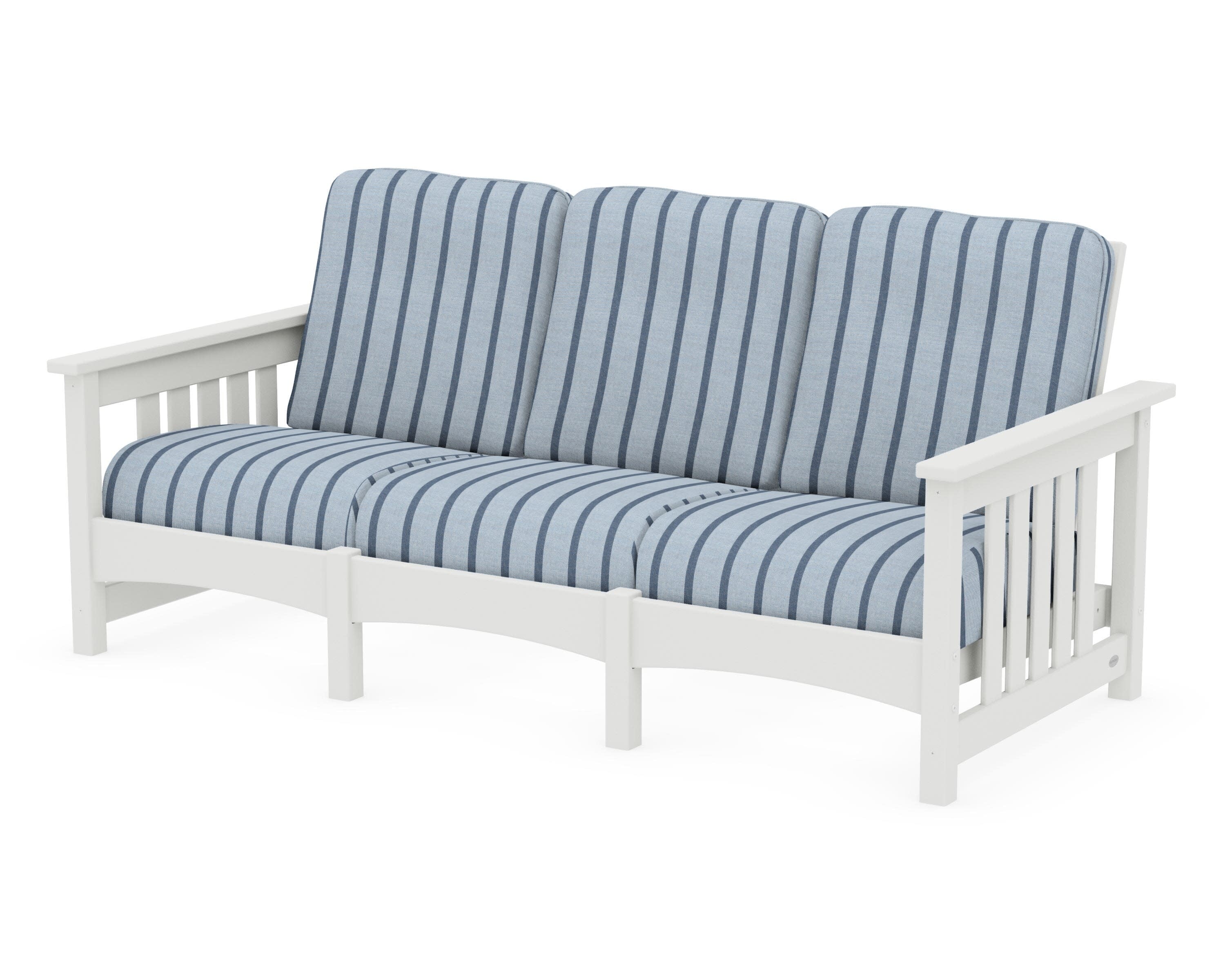 Club Mission Sofa in Vintage White / Unwind Sky