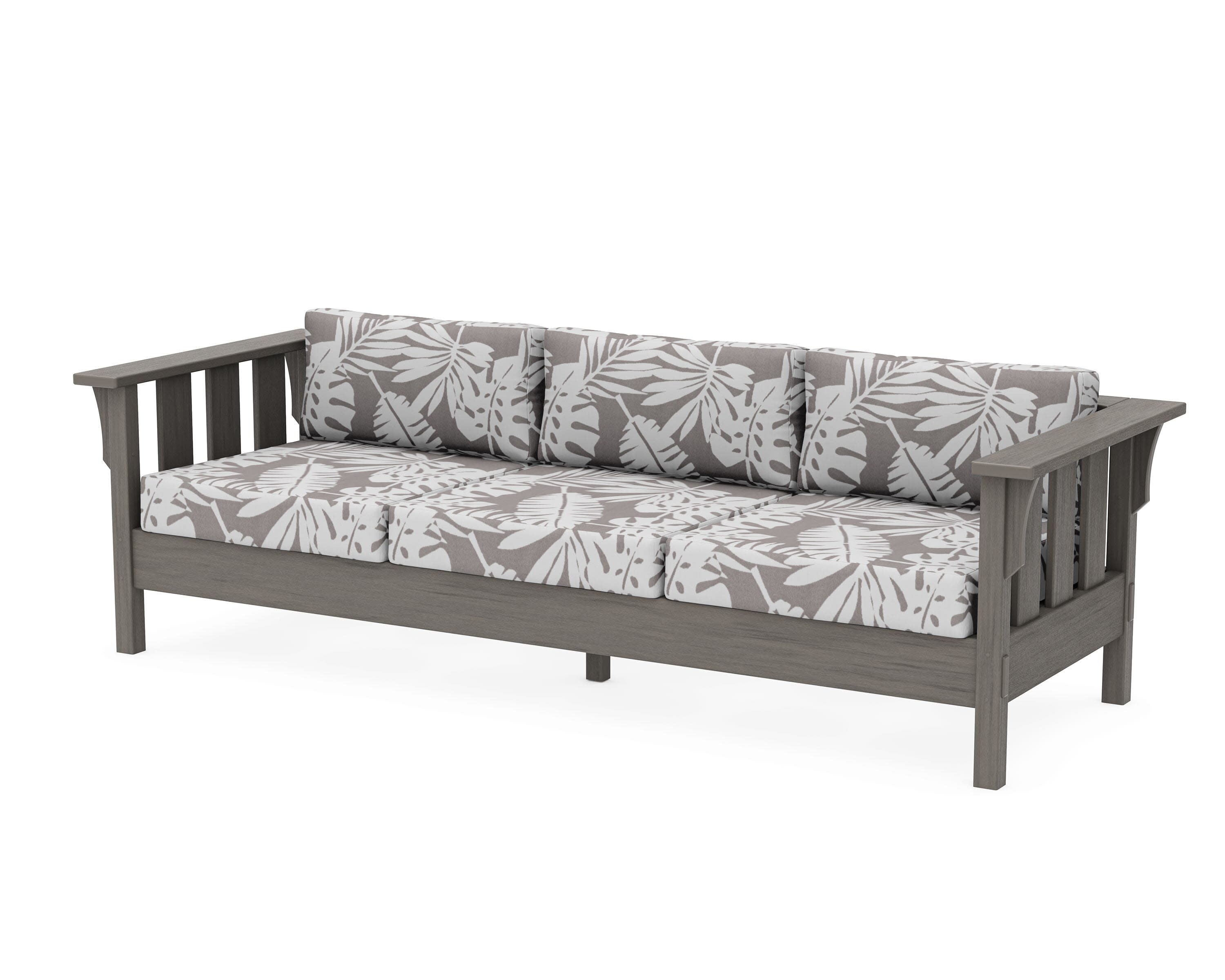 Acadia Deep Seating Sofa in Driftwood / Leaf Grey Mist