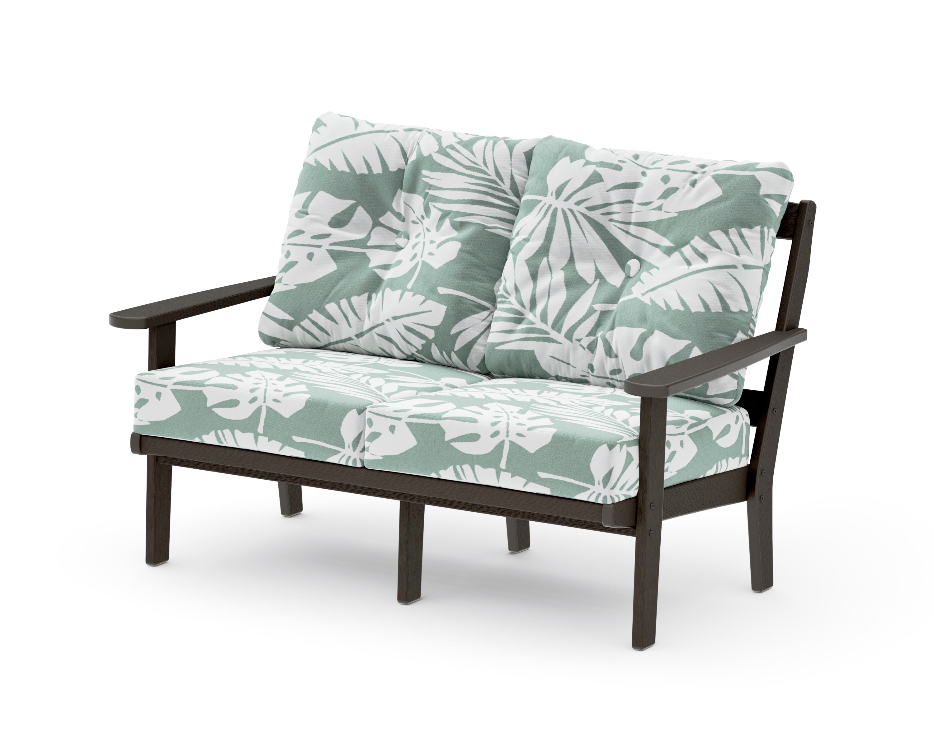 Mission Deep SeatingLoveseat in Vintage Coffee / Leaf Glacier Spa