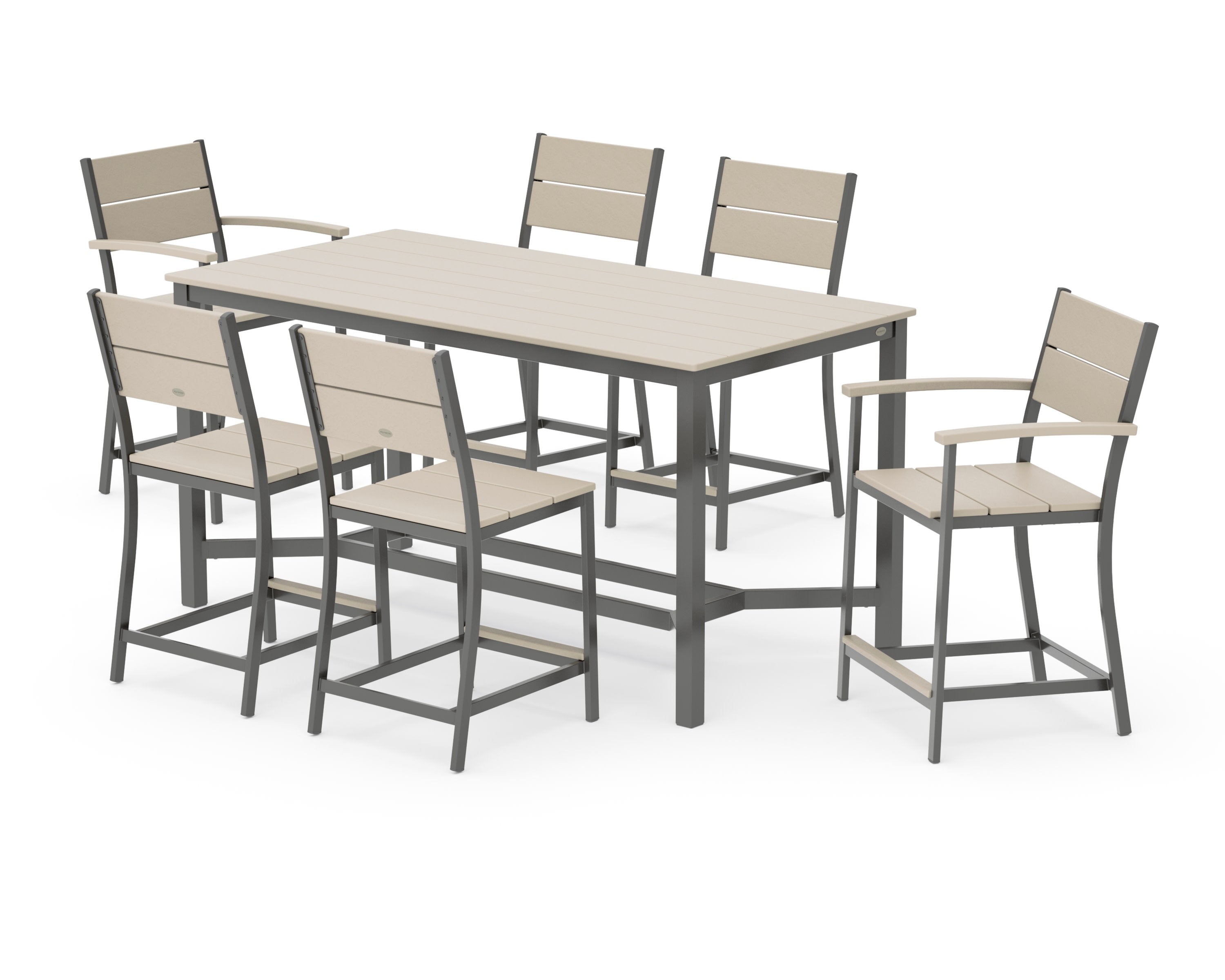Main Street 7-Piece Counter Set in Charcoal / Sand