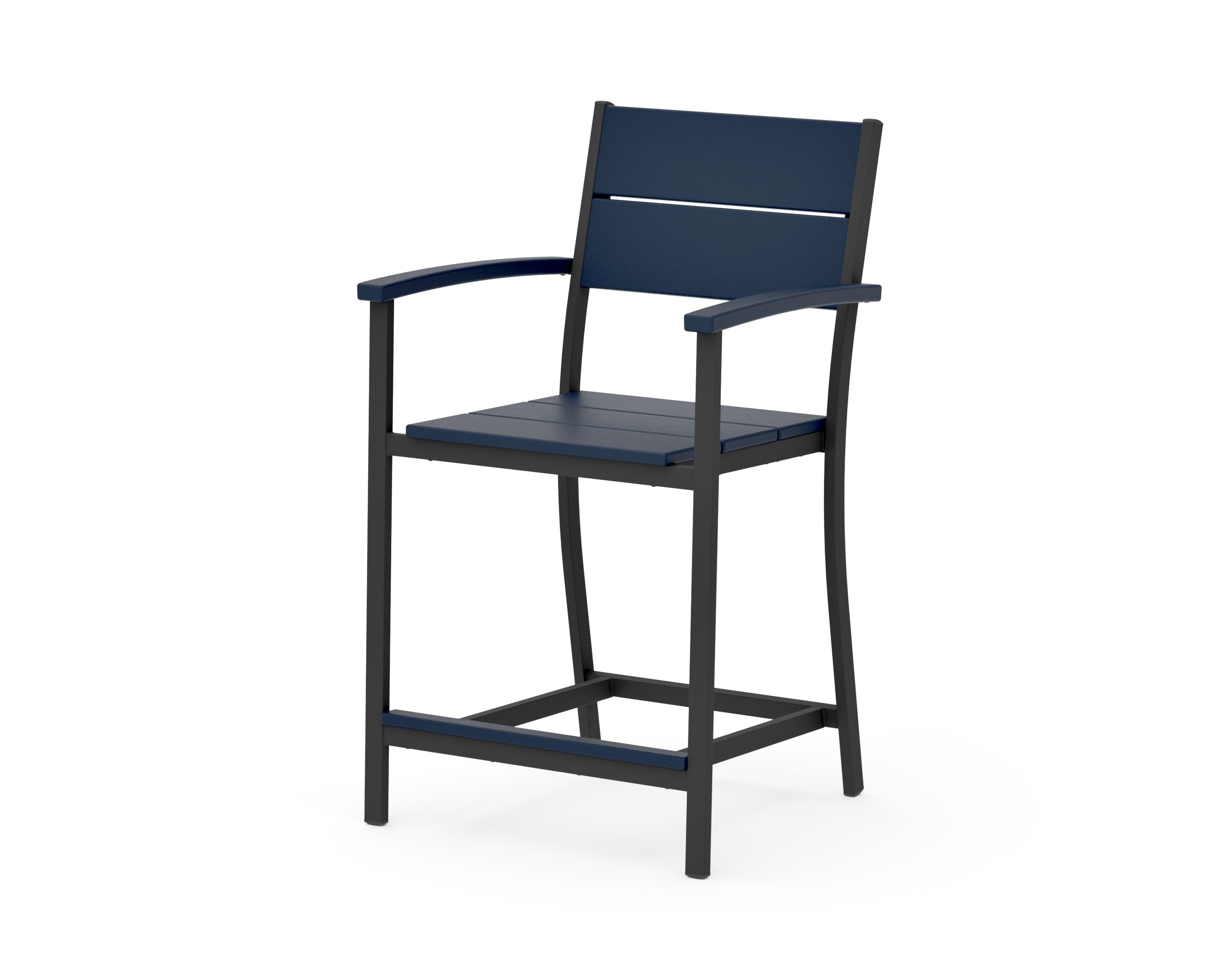 Main Street Counter Arm Chair in Black / Navy