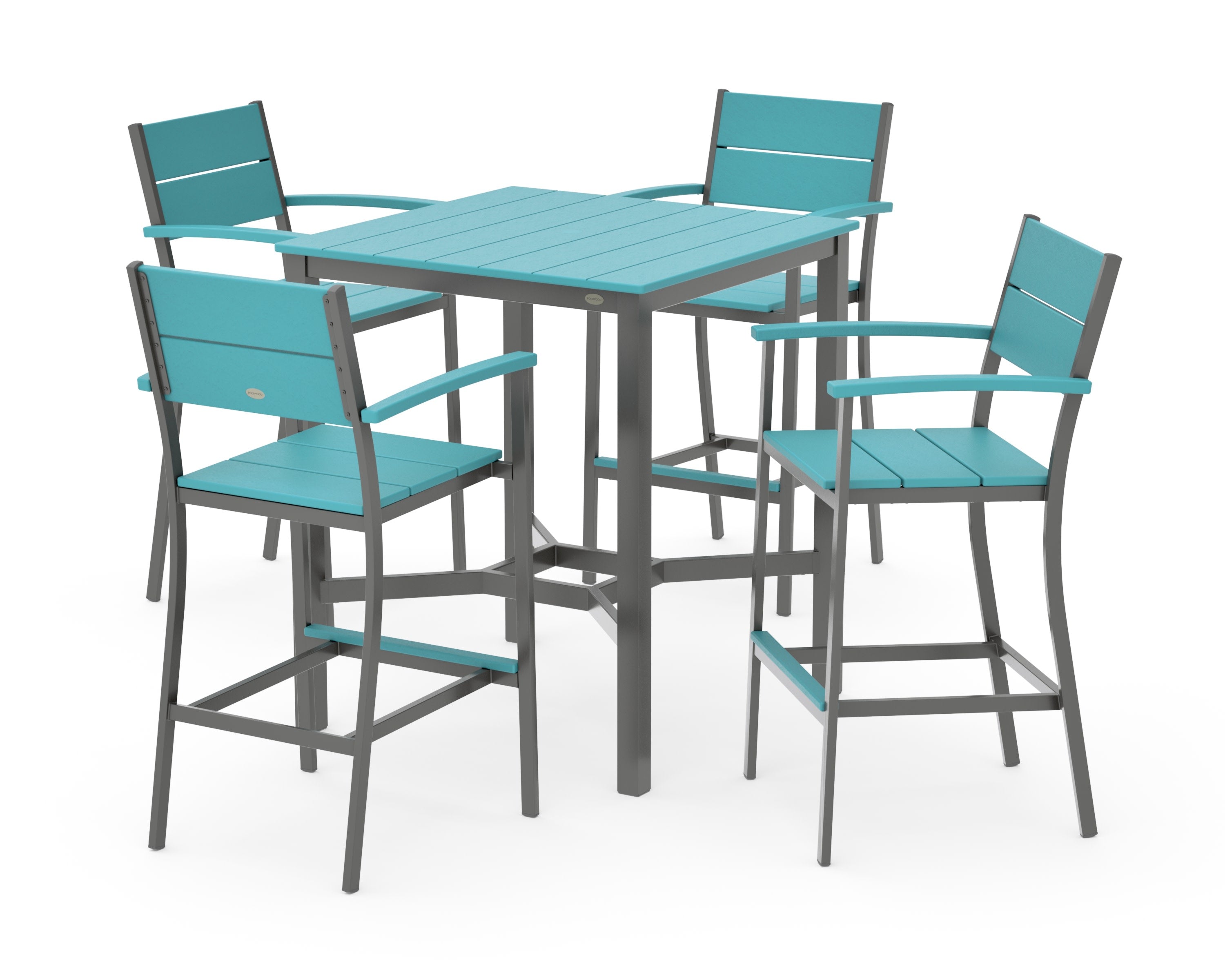 Main Street 5-Piece Bar Set in Charcoal / Aruba