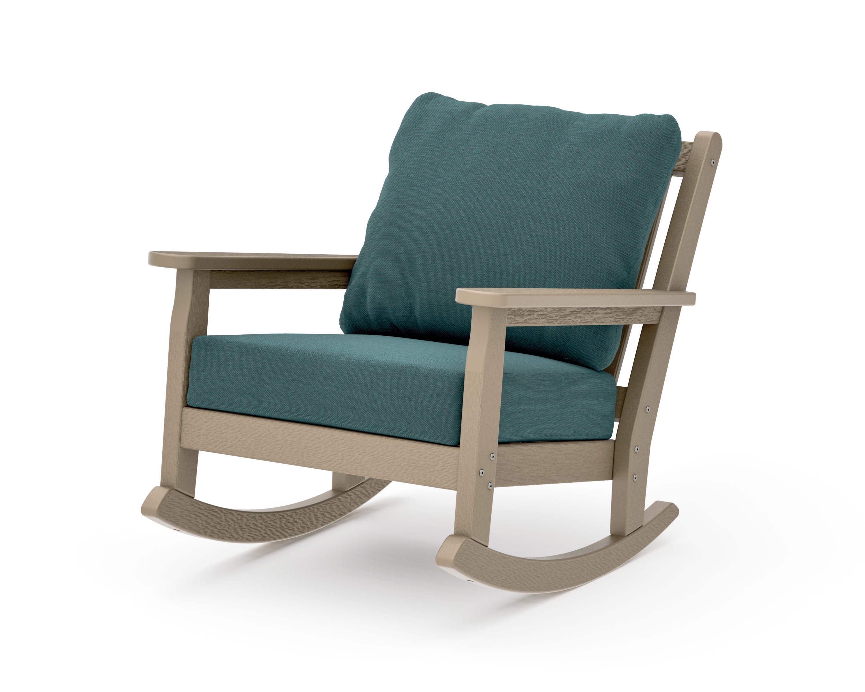 Chippendale Deep Seating Rocking Chair in Vintage Sahara / Ocean Teal