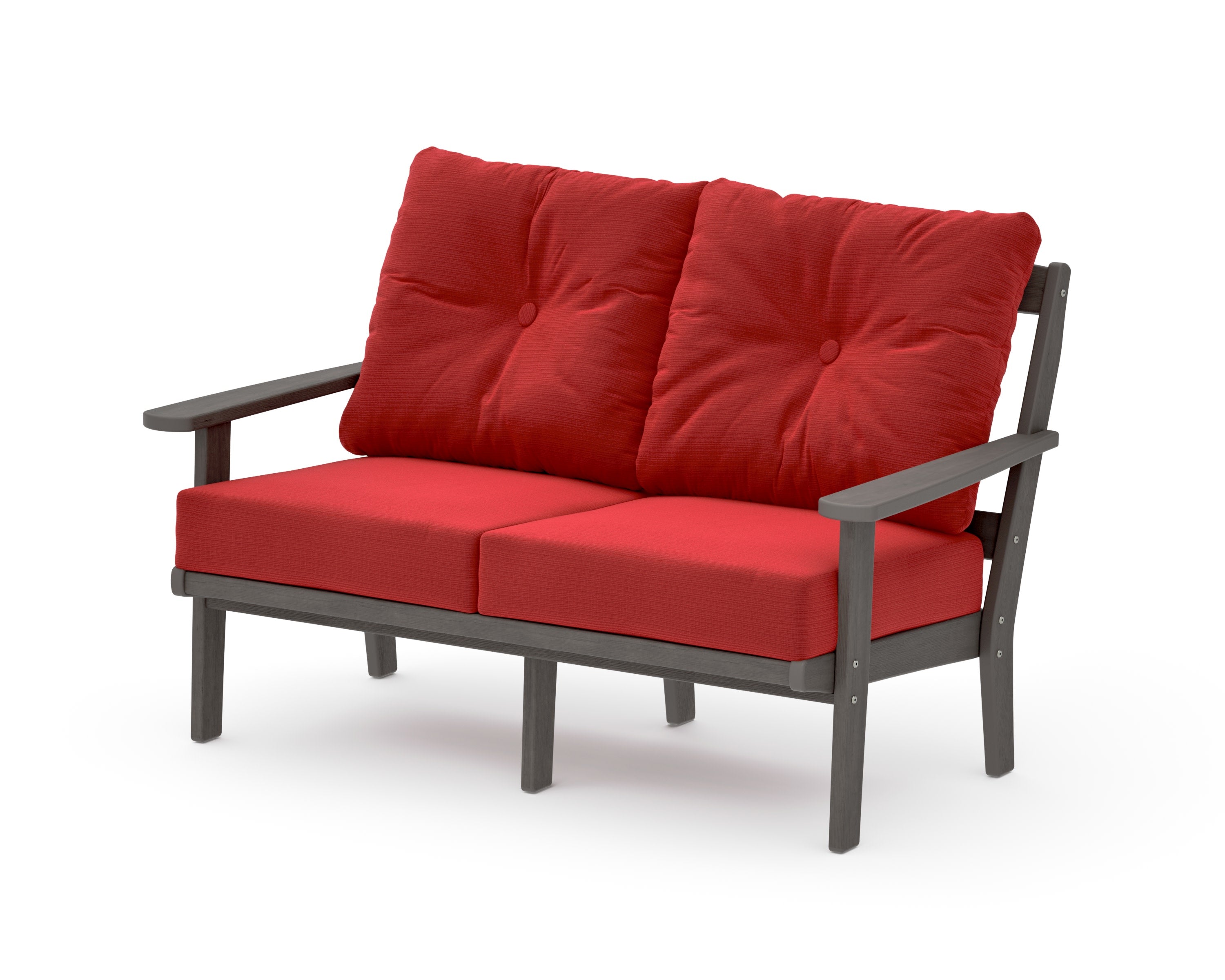 Mission Deep SeatingLoveseat in Driftwood / Crimson Linen