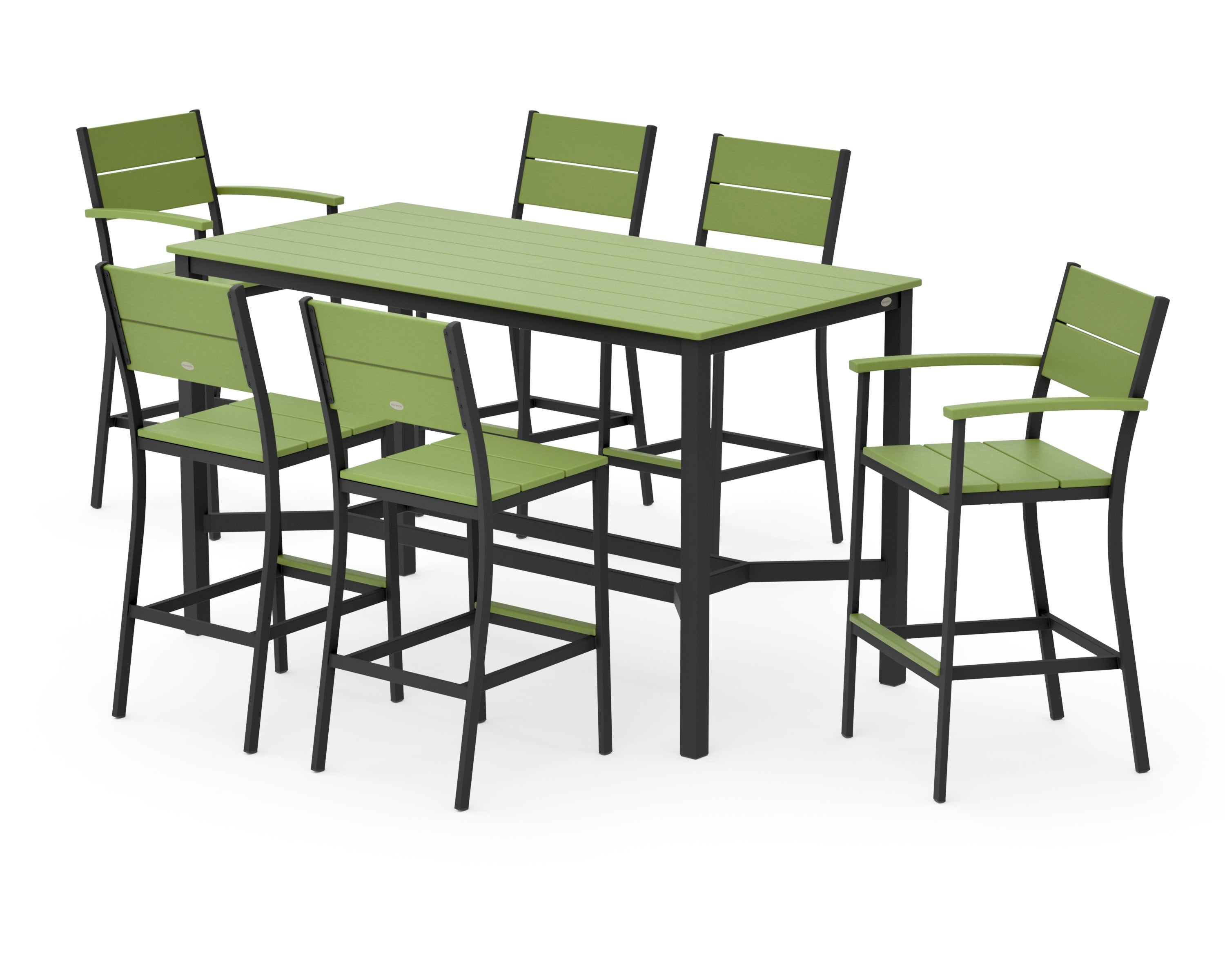 Main Street 7-Piece Bar Set in Black / Lime