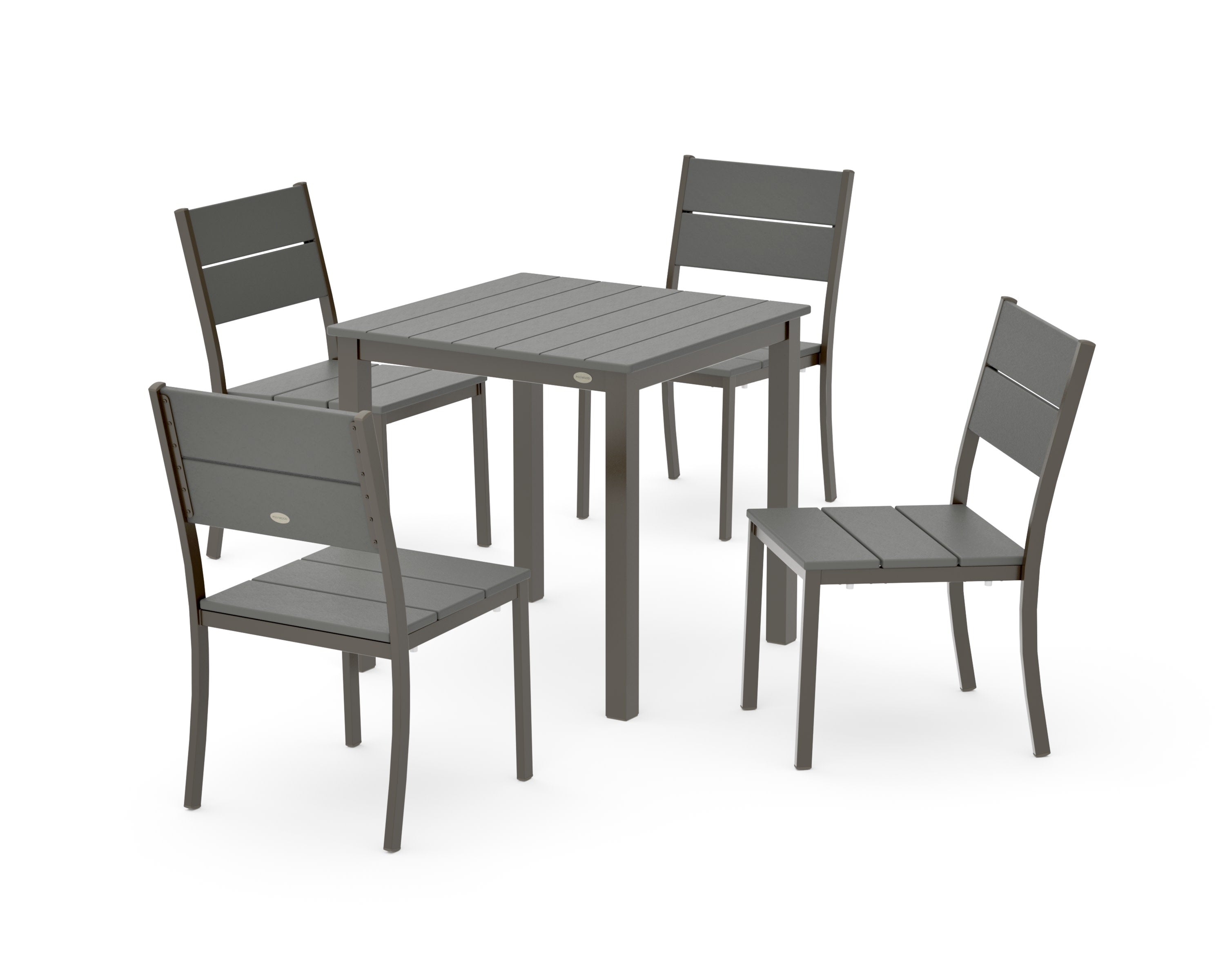 Main Street 5-Piece Square Dining Set- Small in Bronze / Slate Grey