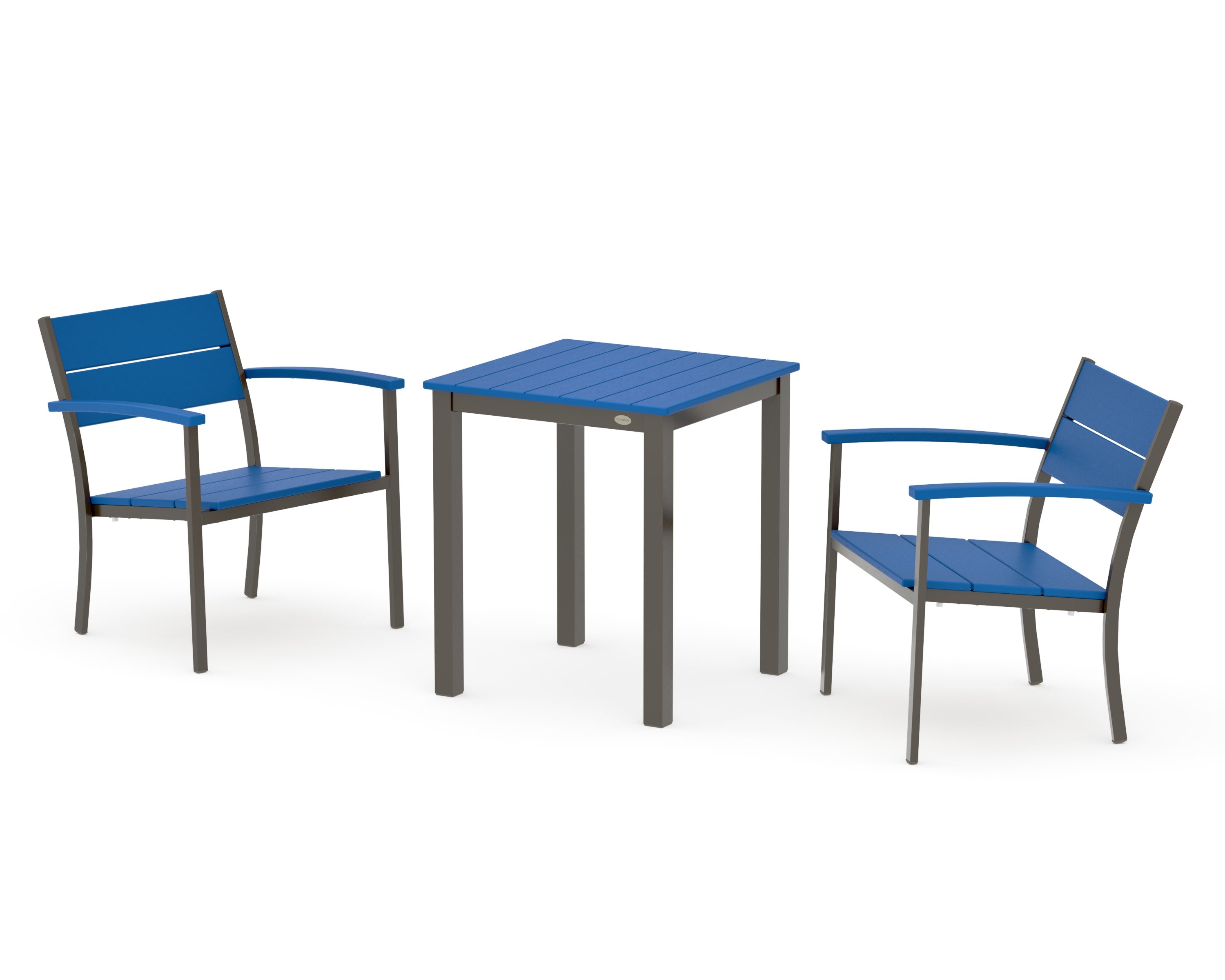 Main Street 3-Piece Square Dining Set in Bronze / Pacific Blue