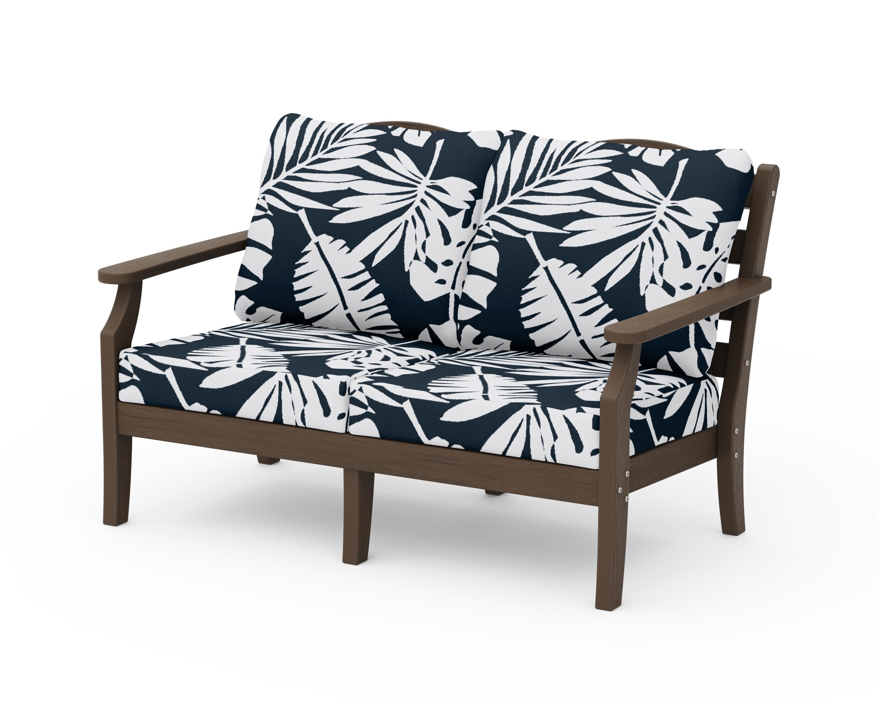 Savannah Deep Seating Loveseat in Kona / Leaf Marine Indigo