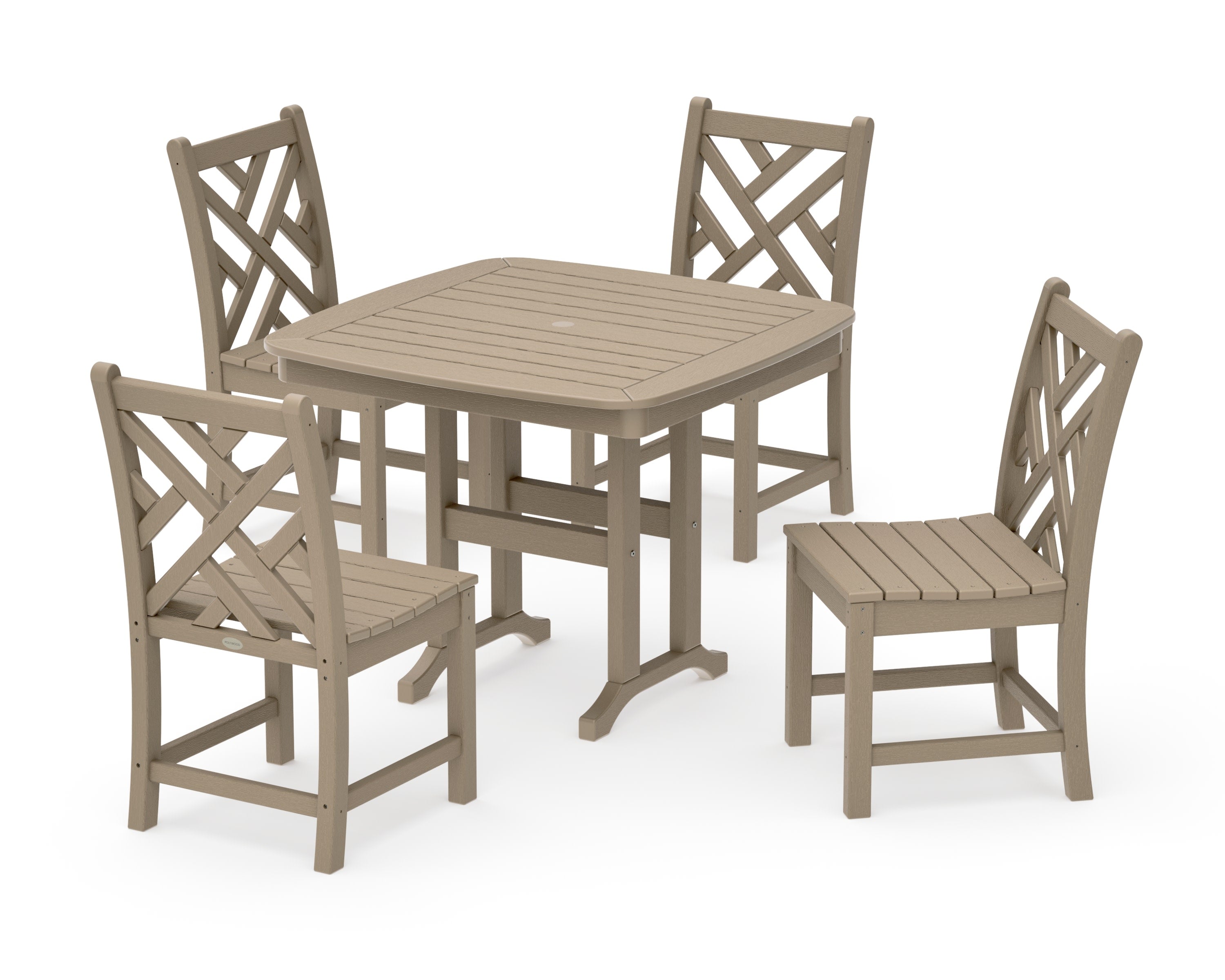 Chippendale 5-Piece Side Chair Dining Set in Vintage Sahara