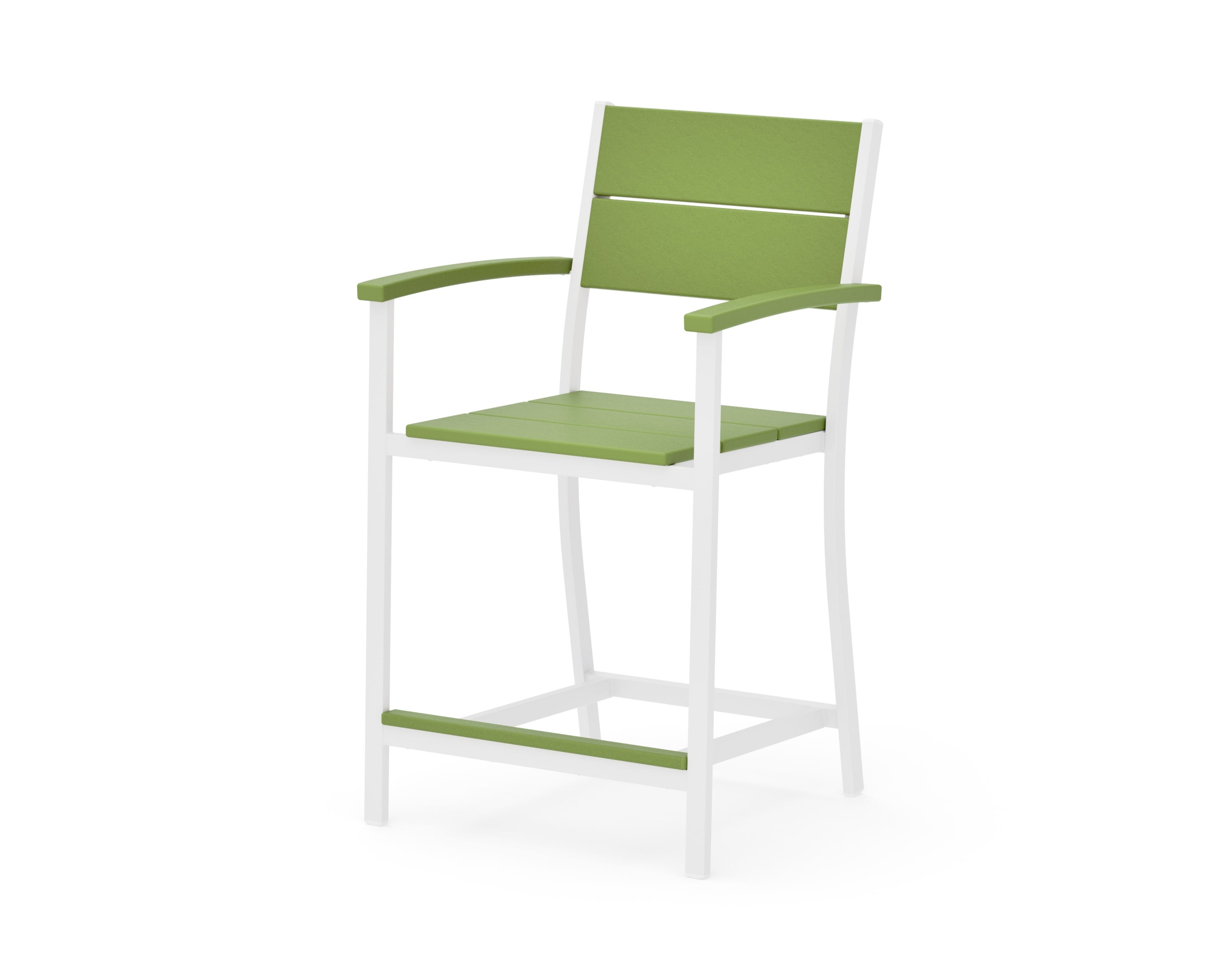 Main Street Counter Arm Chair in White / Lime