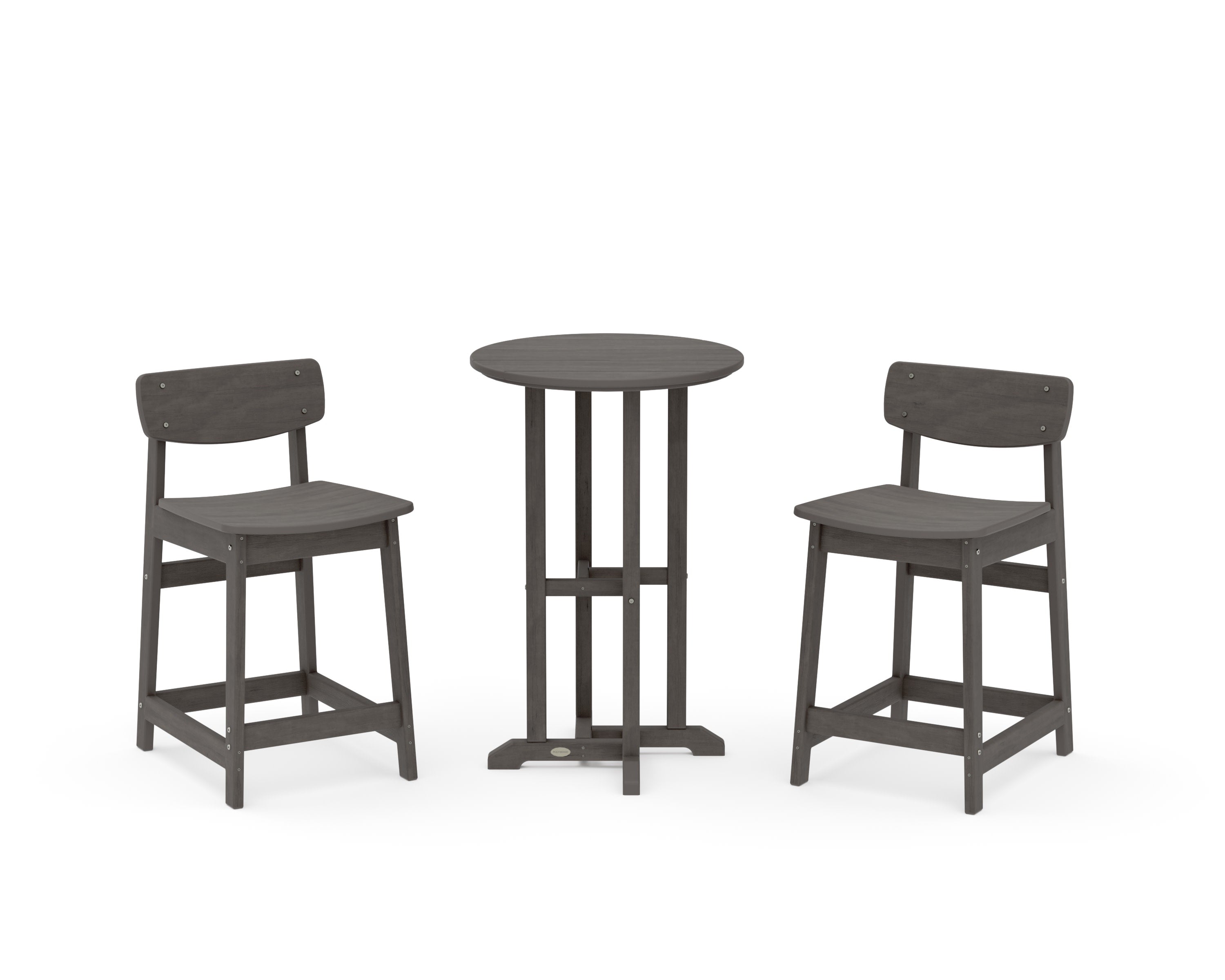 Modern Studio Urban Lowback 3-Piece Bistro Counter Set in Driftwood