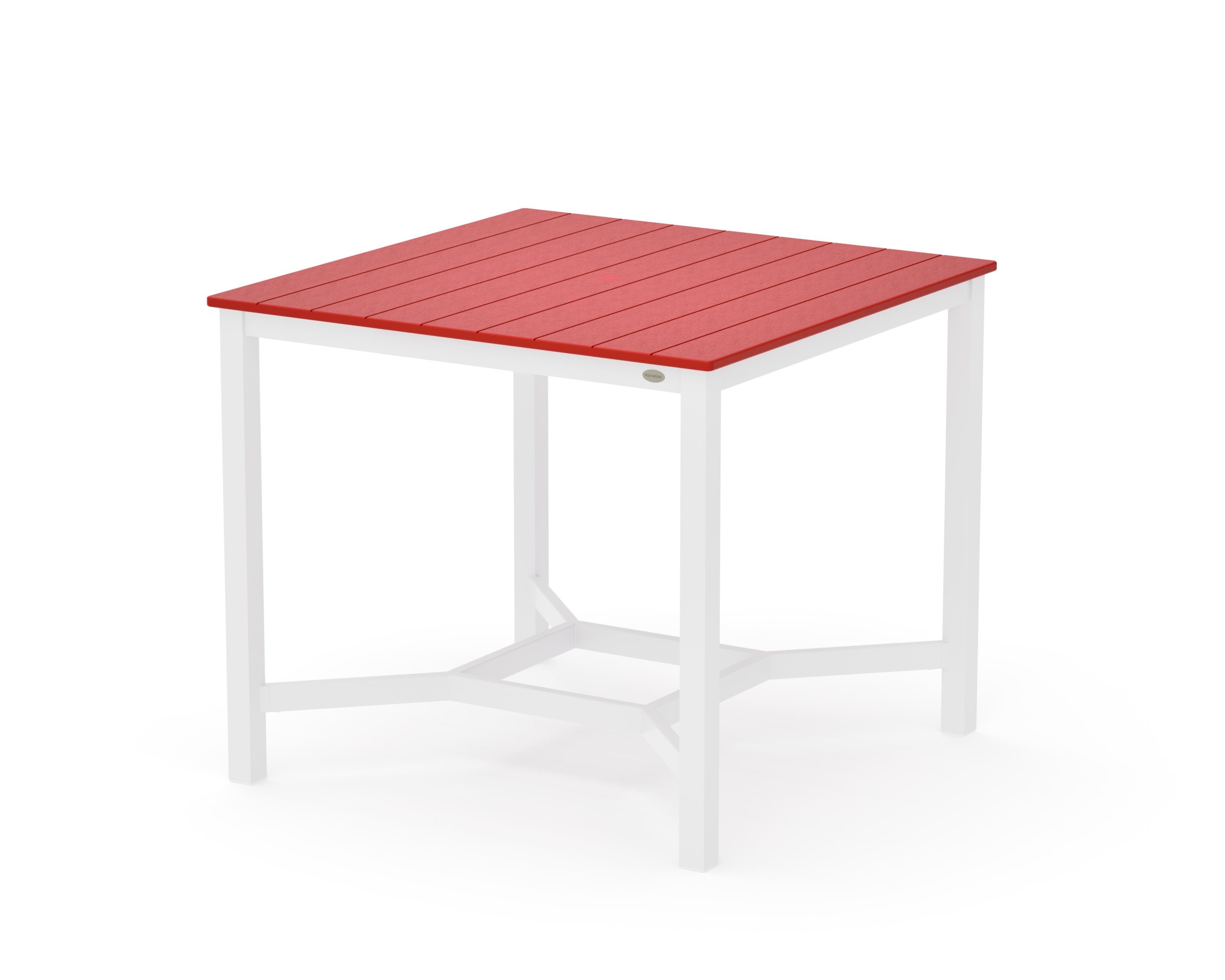 Main Street 42 x 42 Counter Table in White / Sunset Red