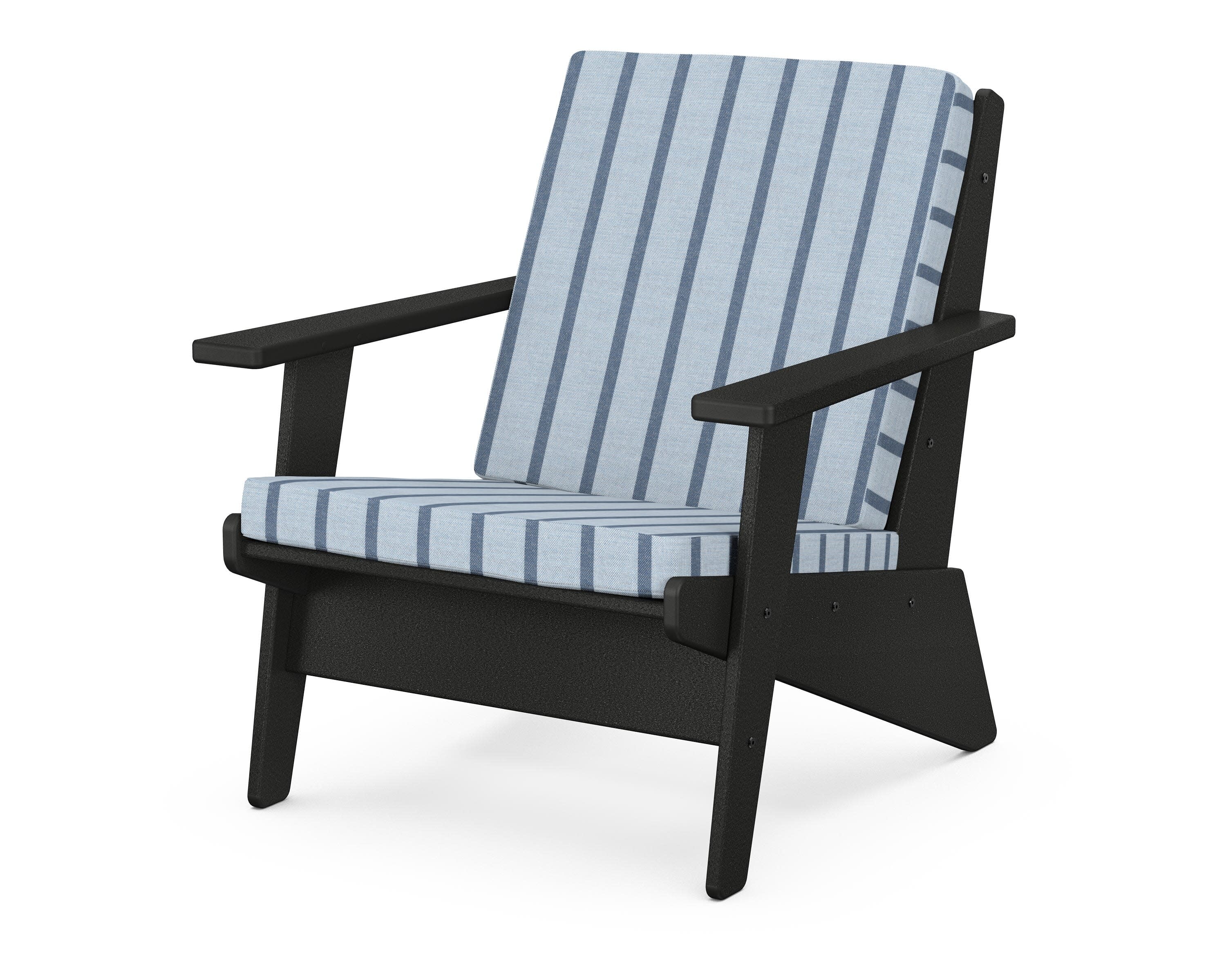 Riviera Modern Lounge Chair in Black / Unwind Sky