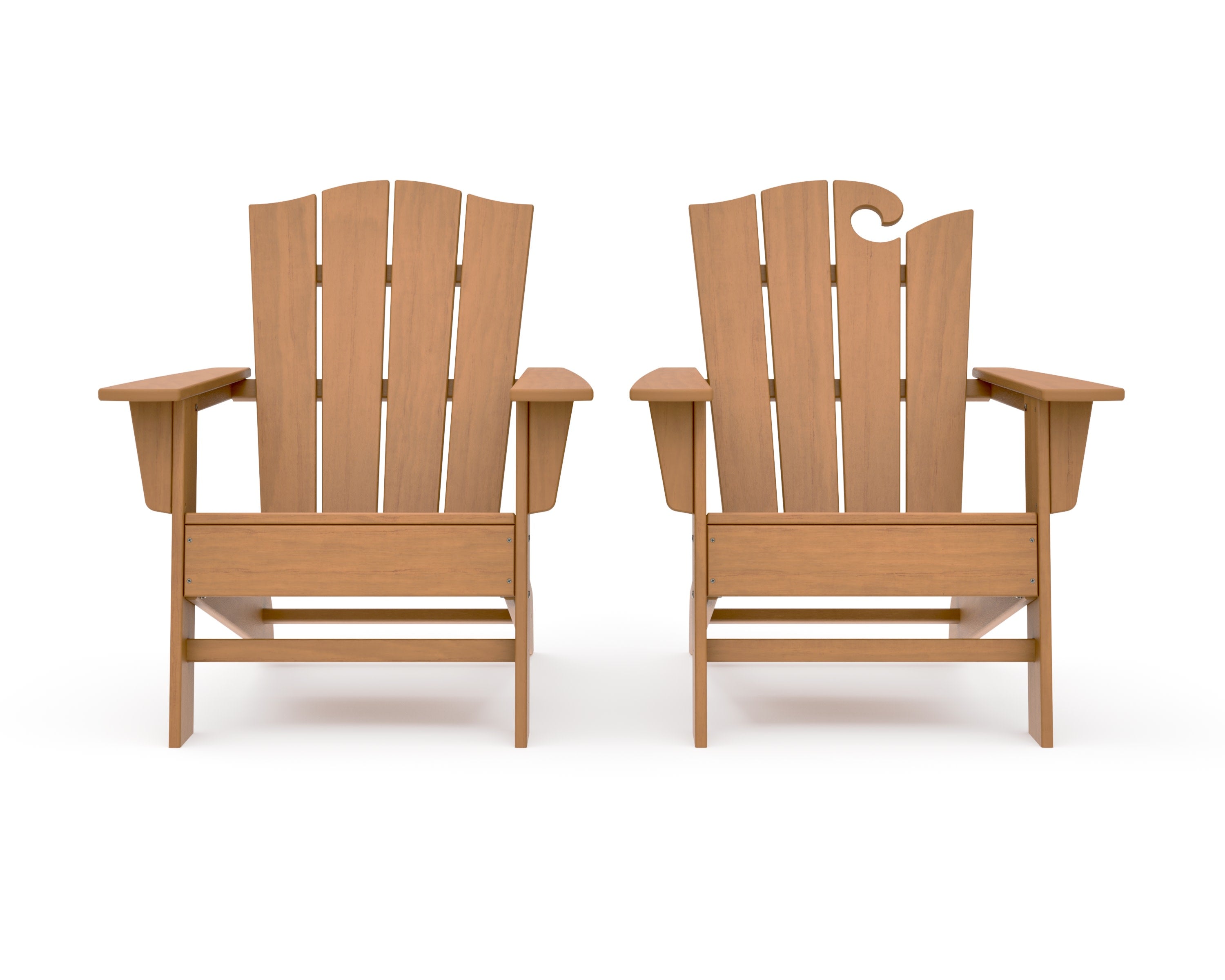 Wave 2-Piece Adirondack Chair Set with The Crest Chair in Natural