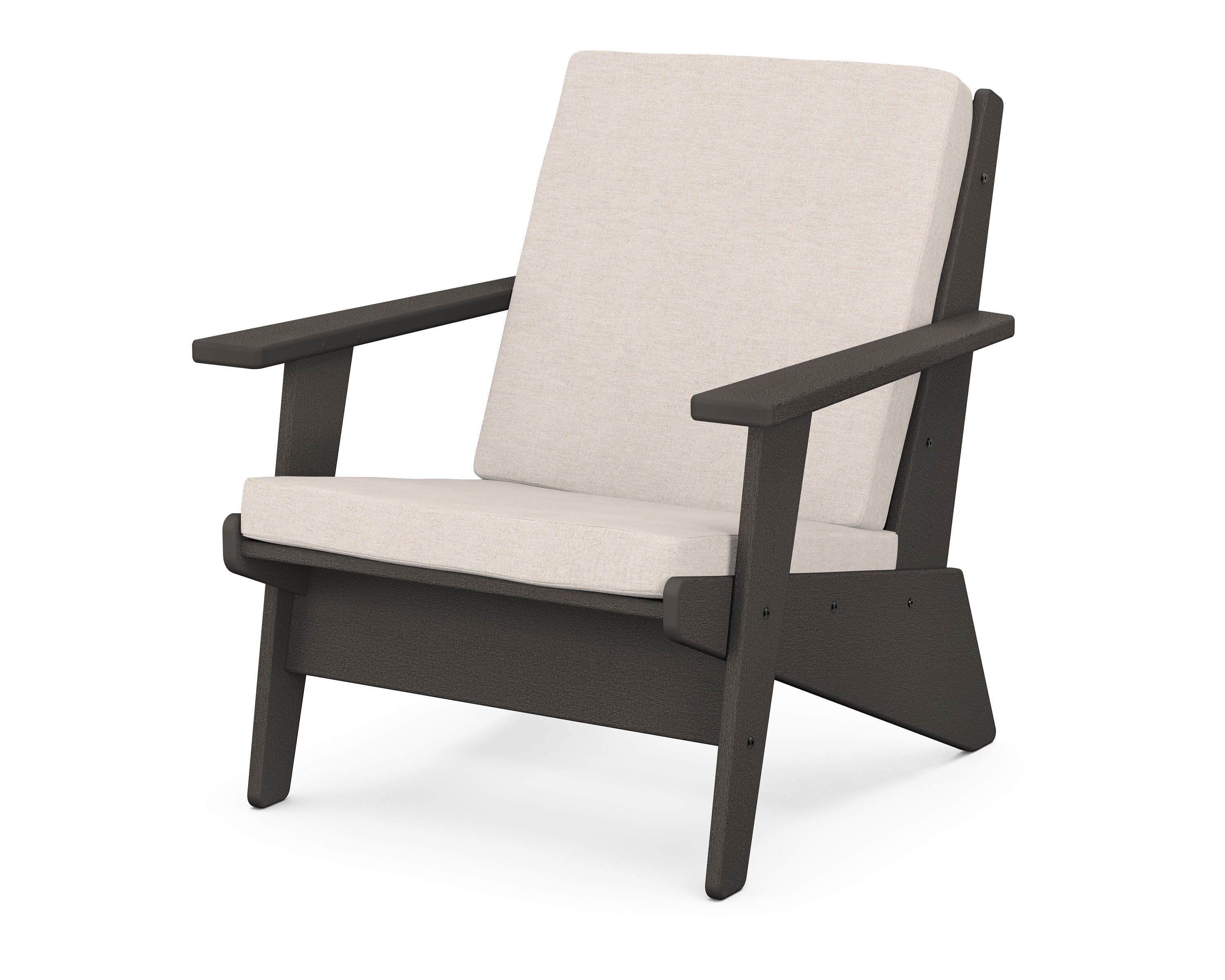Riviera Modern Lounge Chair in Vintage Coffee / Nuance Cloud