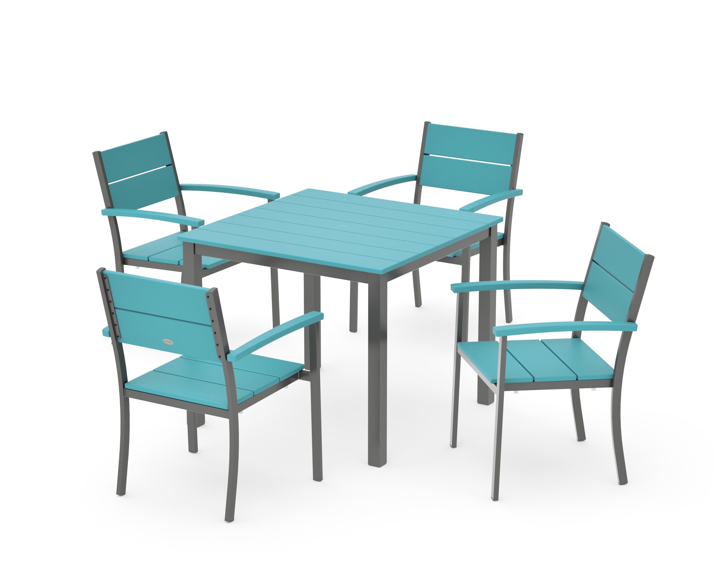 Main Street 5-Piece Dining Set in Charcoal / Aruba