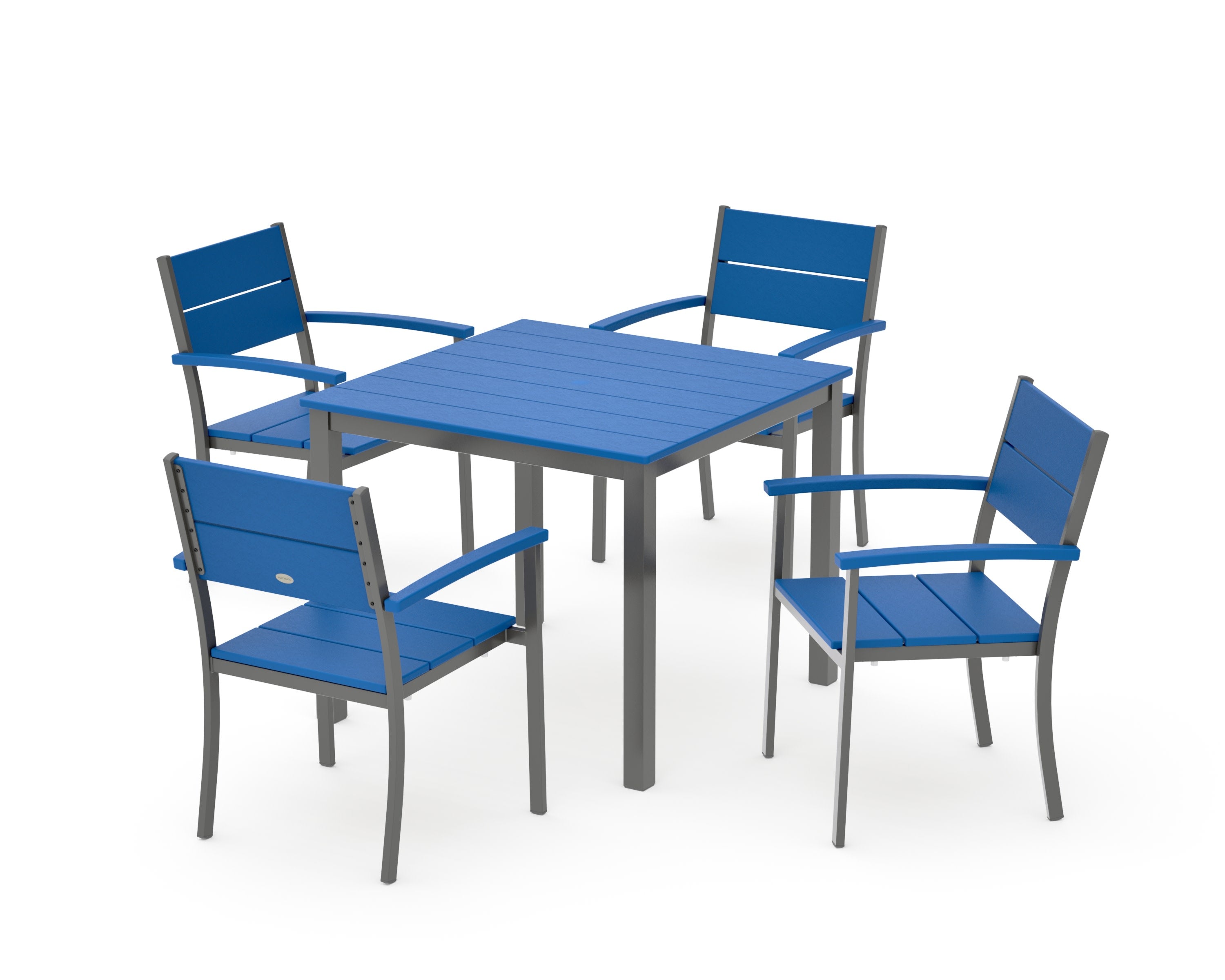 Main Street 5-Piece Dining Set in Charcoal / Pacific Blue
