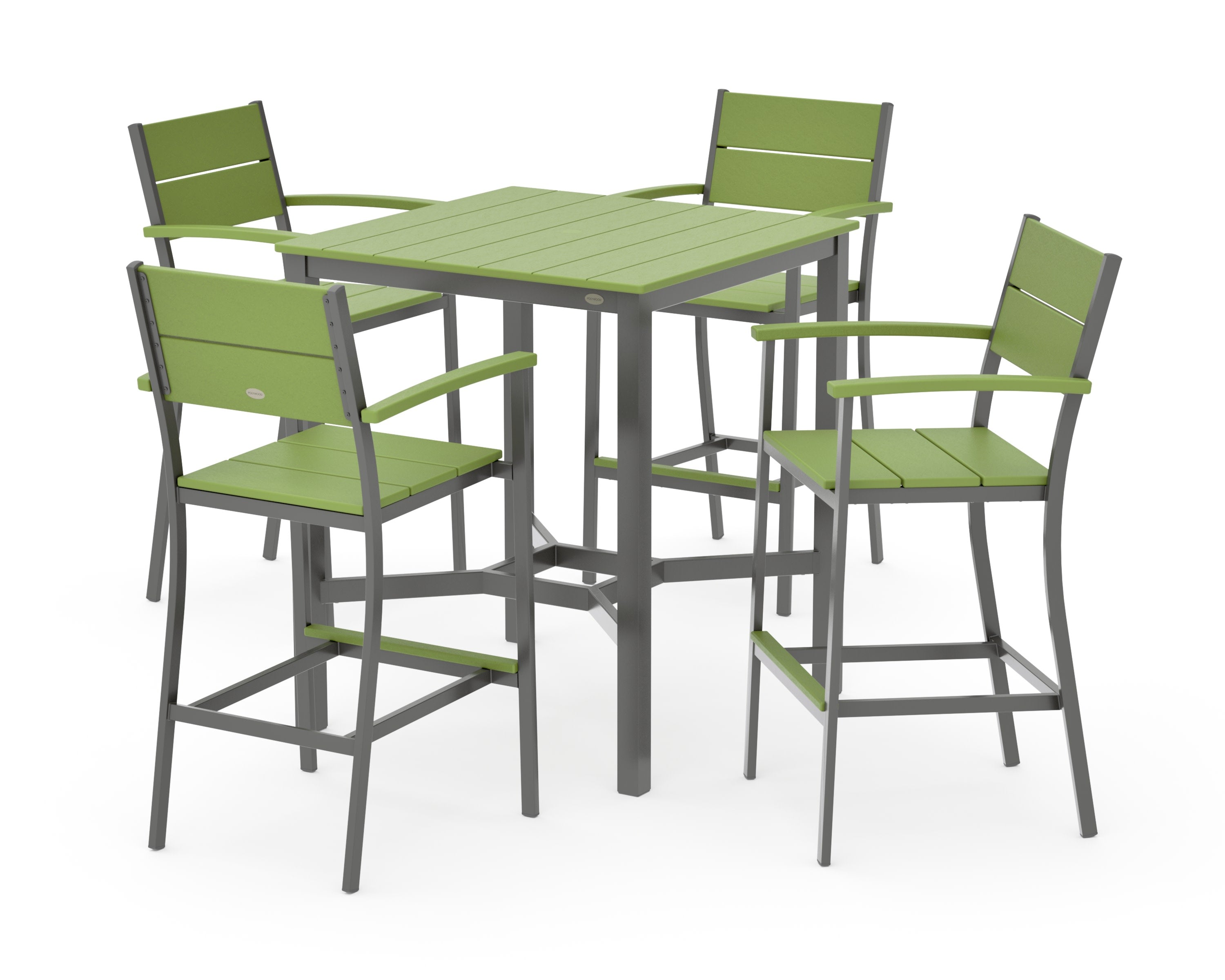 Main Street 5-Piece Bar Set in Charcoal / Lime